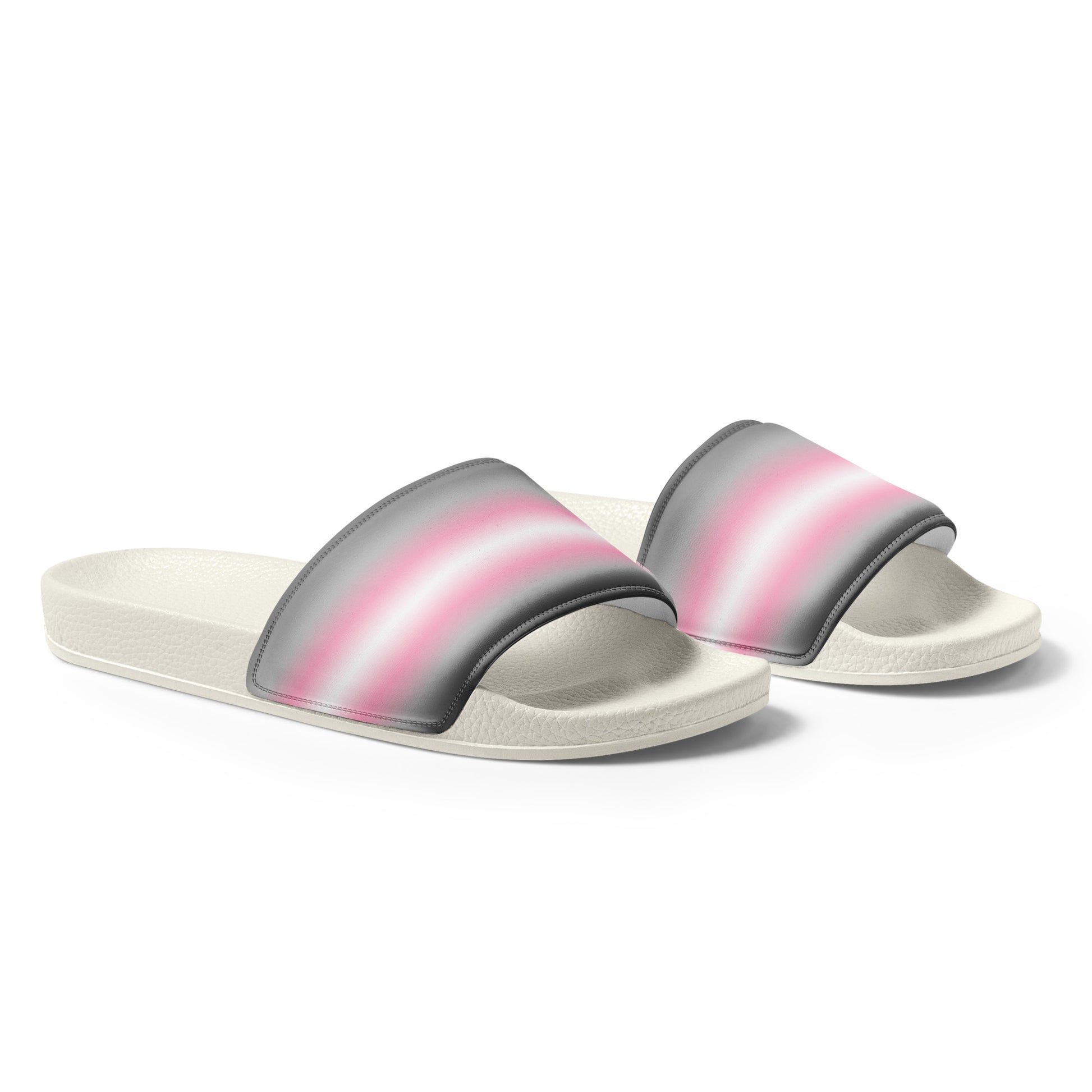 Demigirl Pride Womens Slides Sandals womens-slides-white-right-front-660b58243b853