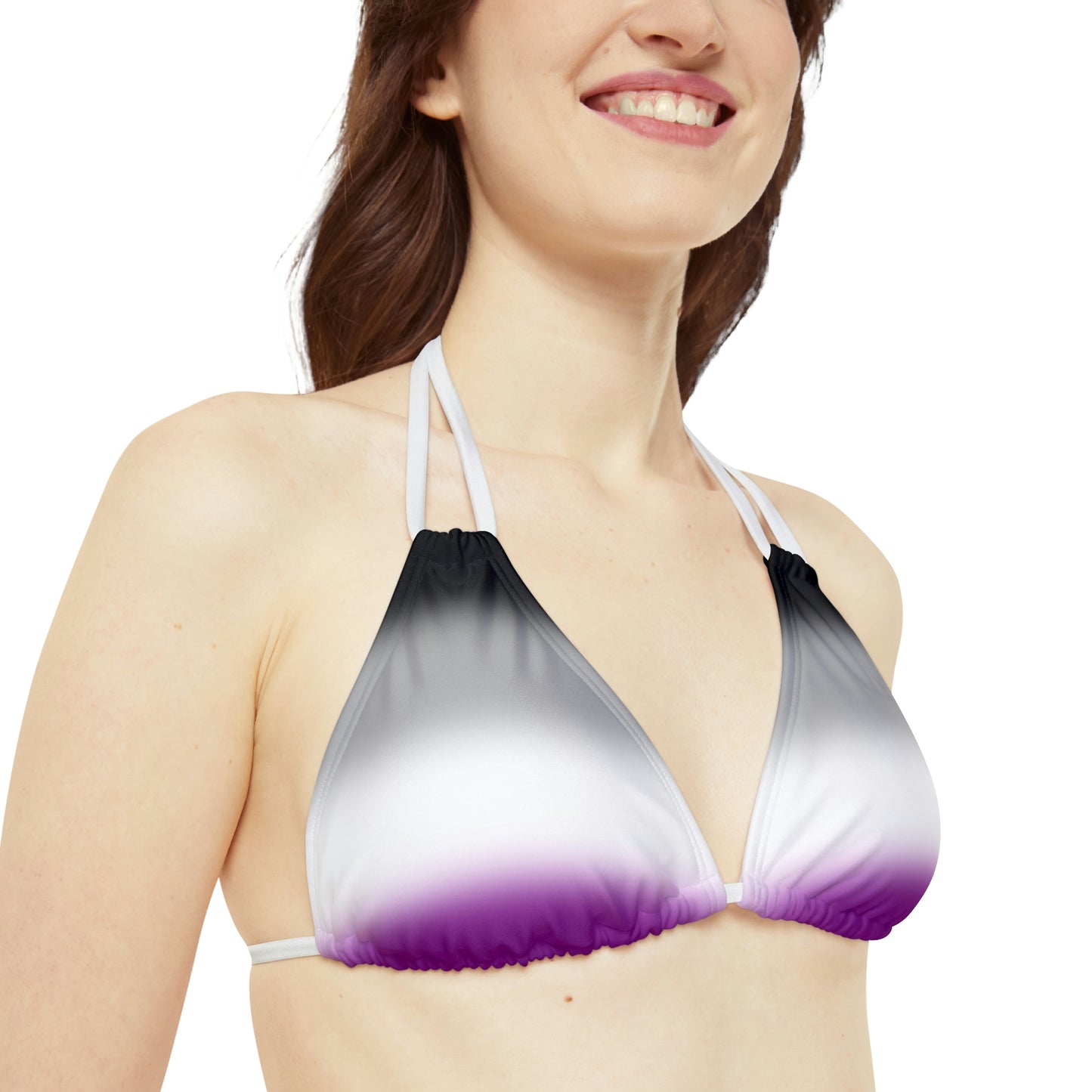 Asexual Ace Pride String Bikini Top in Ombre 0481b530cb51530527d8b85665940c42