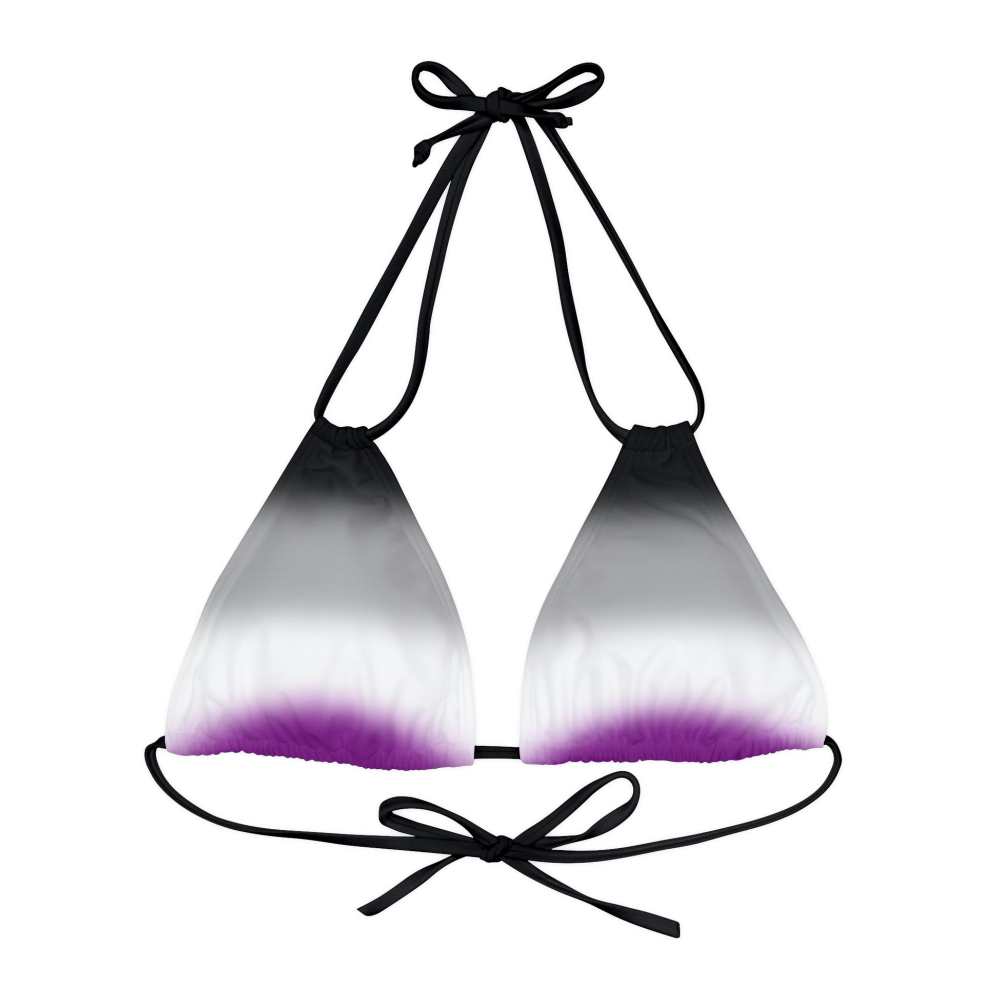 Asexual Ace Pride String Bikini Top in Ombre Black Asexual 23c15d5481a7efc2b47d9765be7dde7d