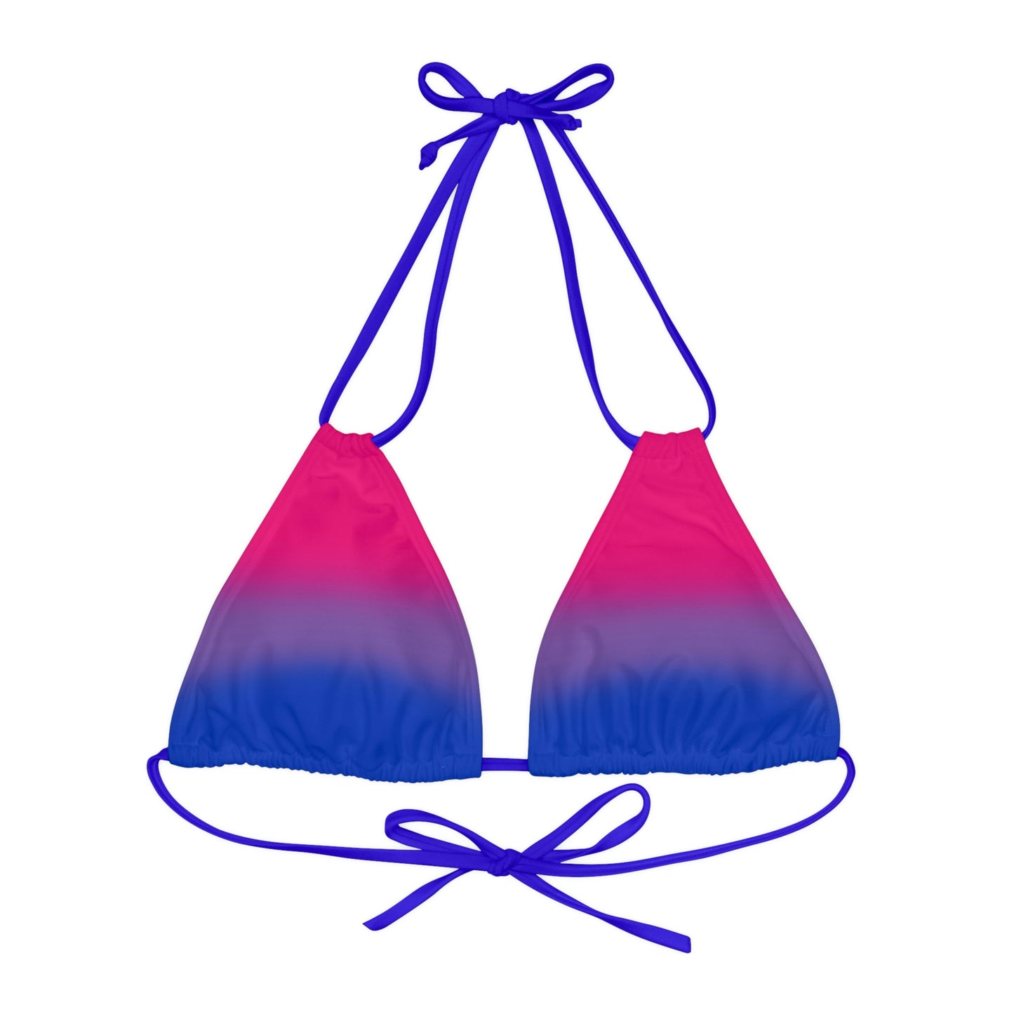 Bisexual Bi Pride String Bikini Top in Ombre Royal Blue Bisexual 2642d8a306cd4ffe0705773748a60aae