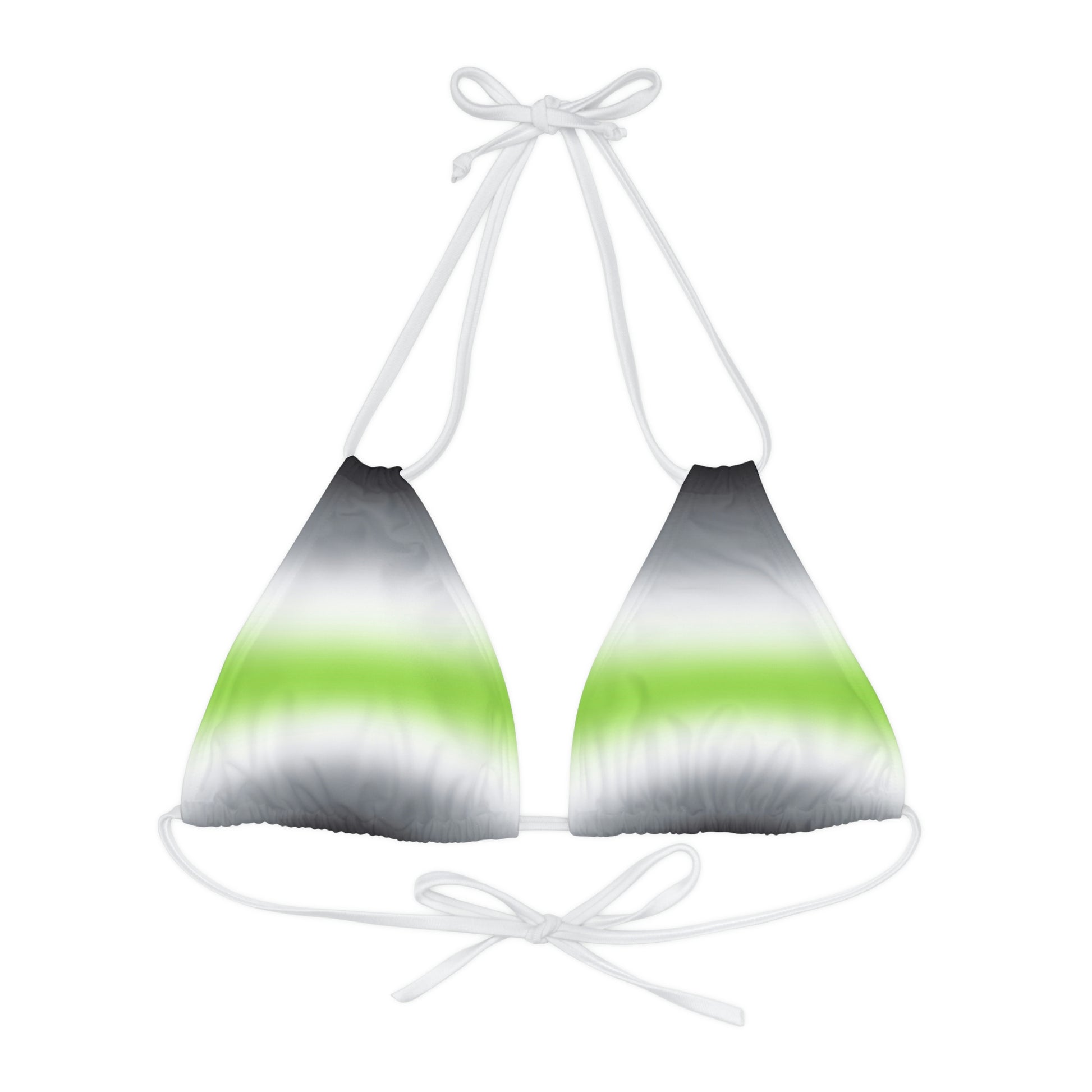 Agender Pride String Bikini Top in Ombre White Agender 42103e9f854a48a066c666d8eca3fba4