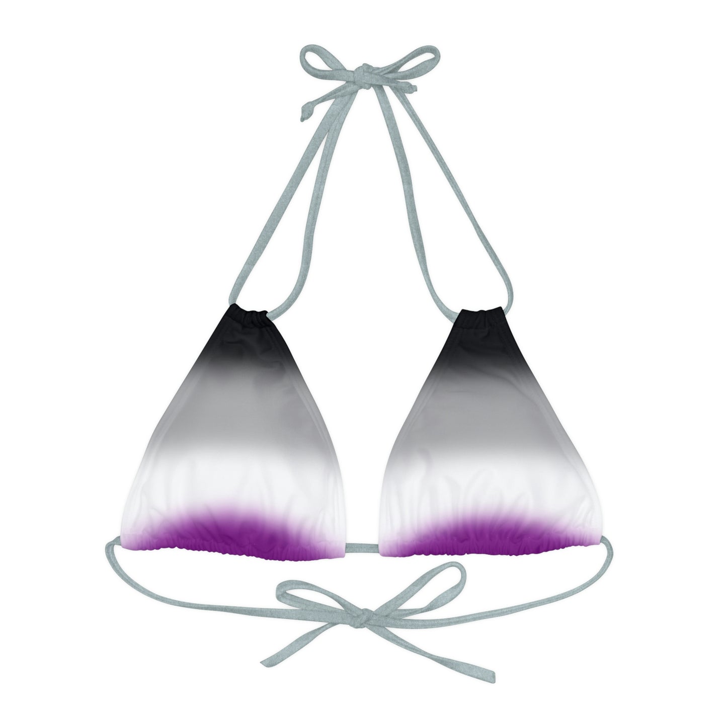 Asexual Ace Pride String Bikini Top in Ombre Silver Asexual 6ab925ea36af74c74d29b5c8737184d2