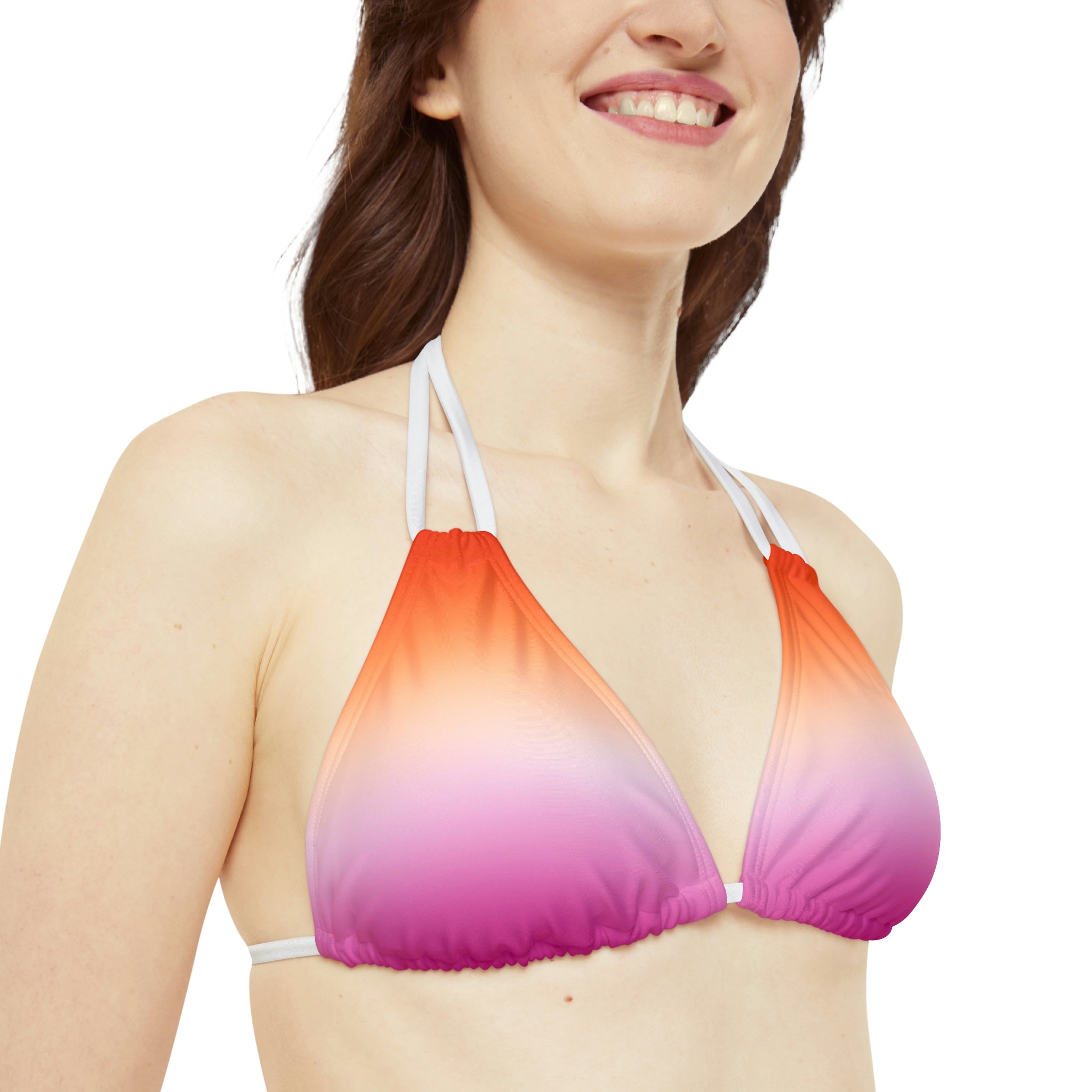 Lesbian Pride Bikini Swimsuit Top Ombre