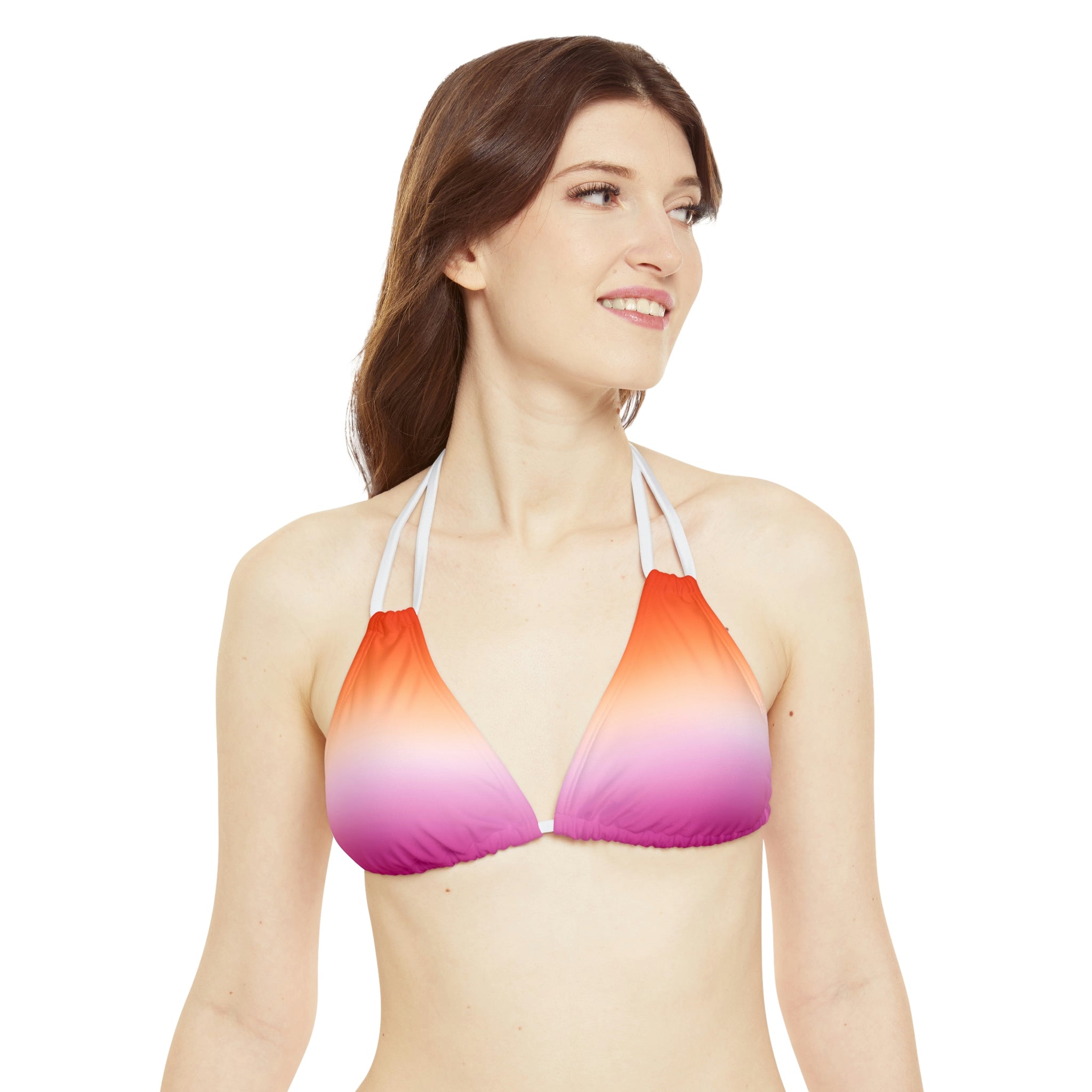 Lesbian Pride Bikini Swimsuit Top Ombre