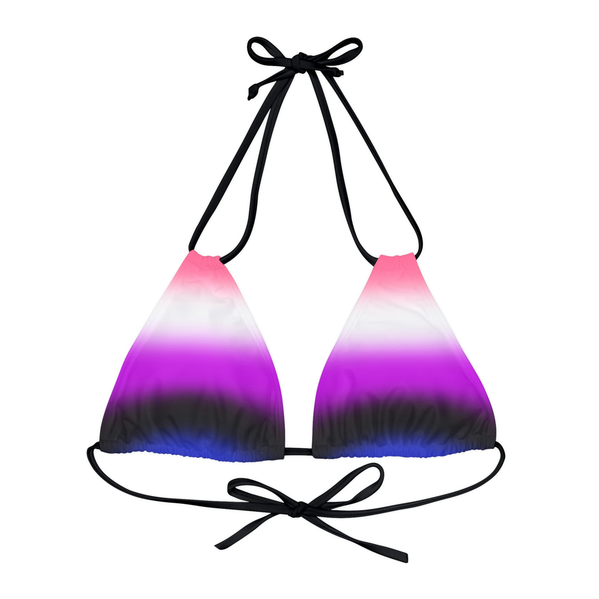 Genderfluid Pride Bikini Top - Ombre Black Genderfluid a0ebd071095b6dc45eb07f16348d5033