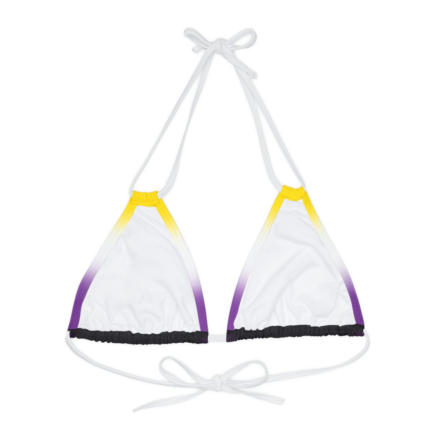 Nonbinary Enby Pride Bikini Top Swimsuit in Ombre a64966faa038c1e8d220789929c4b945