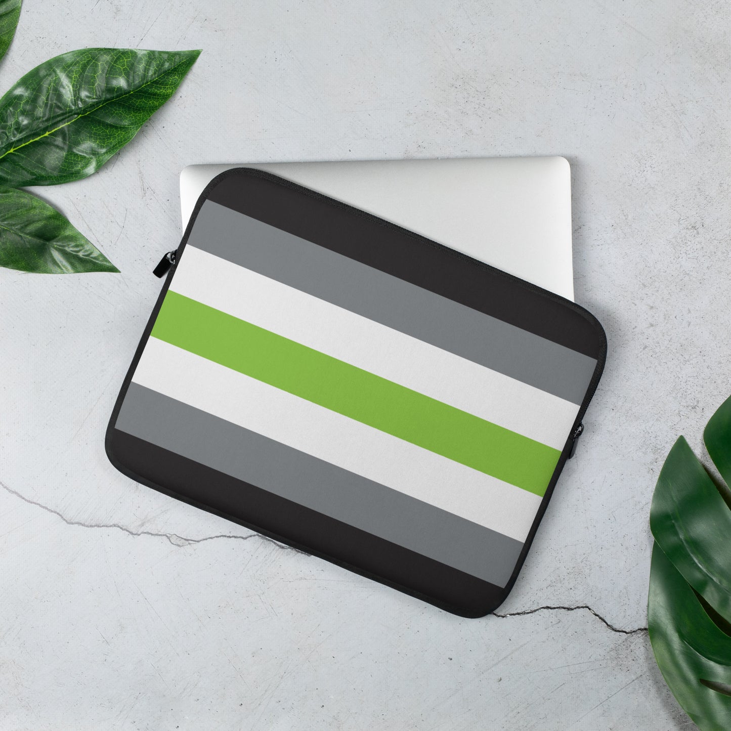Agender Pride Flag Laptop Sleeve agender-flag-laptop-sleeve-13-front-lifestyle