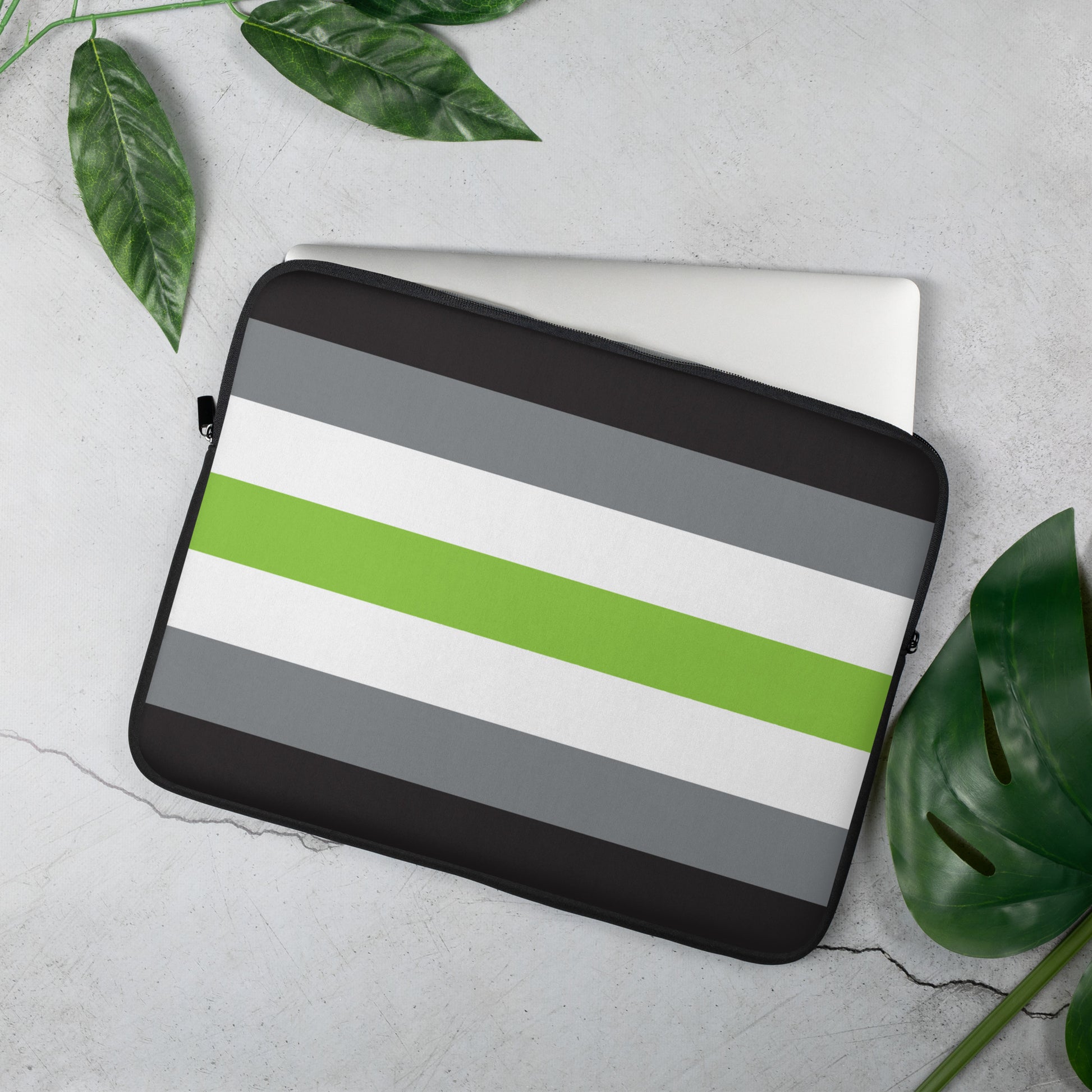 Agender Pride Flag Laptop Sleeve agender-flag-laptop-sleeve-15-front-lifestyle