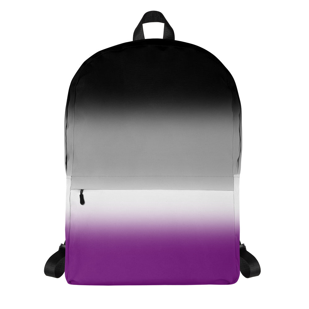 Asexual Ace Pride Backpack in Ombre Multi Asexual all-over-print-backpack-white-front-6429fabc62304