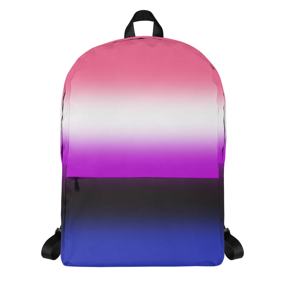 Genderfluid Pride Backpack - Ombre Multi Genderfluid all-over-print-backpack-white-front-642a0605b852b