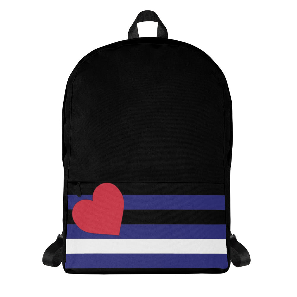 Leather Pride Flag Backpack Black all-over-print-backpack-white-front-642a210361d4b