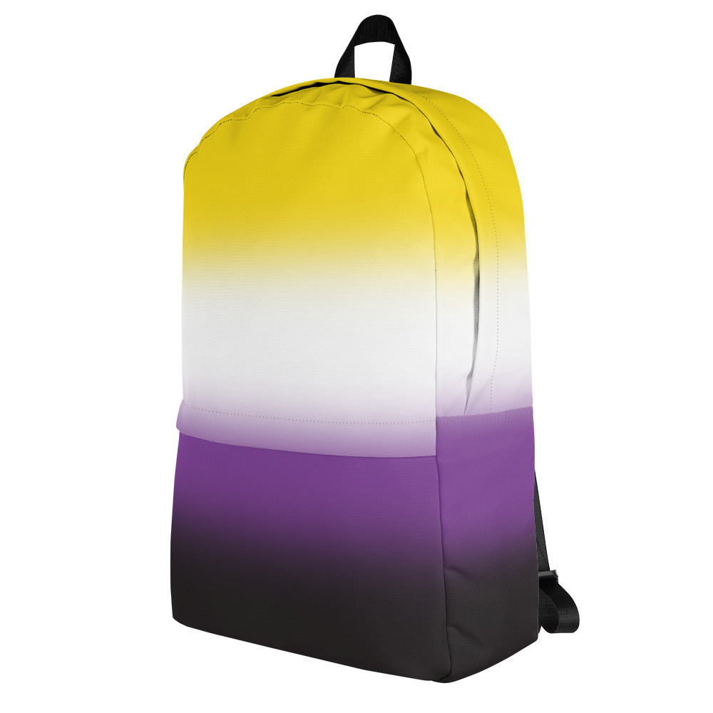 Nonbinary Enby Pride Backpack in Ombre all-over-print-backpack-white-left-642a02139feb2