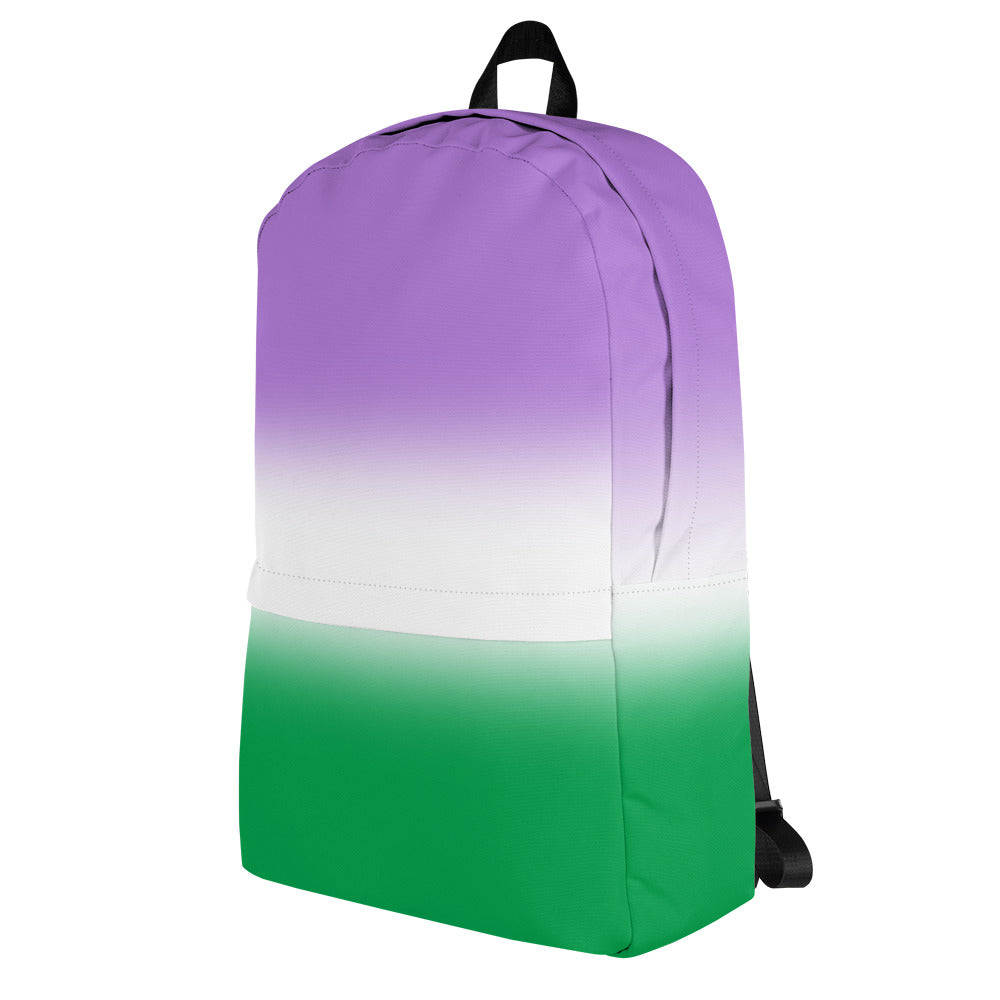 Genderqueer Pride Backpack - Ombre all-over-print-backpack-white-left-642a09d4a545c