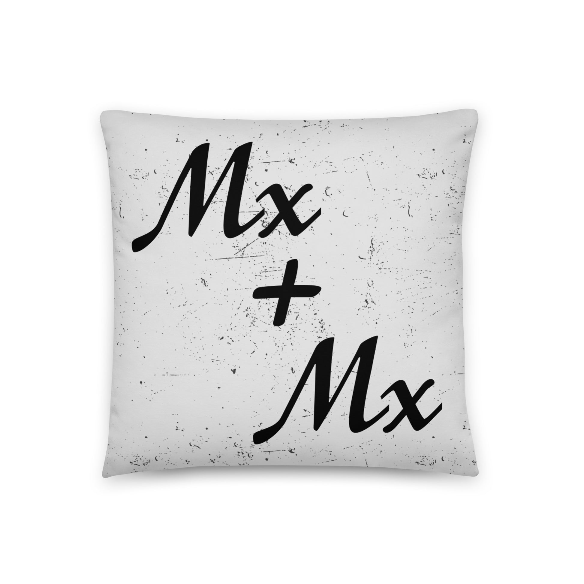 Mx and Mx Wedding/Engagement Throw Pillow 18in×18in Nonbinary all-over-print-basic-pillow-18x18-front-636497b3e484e