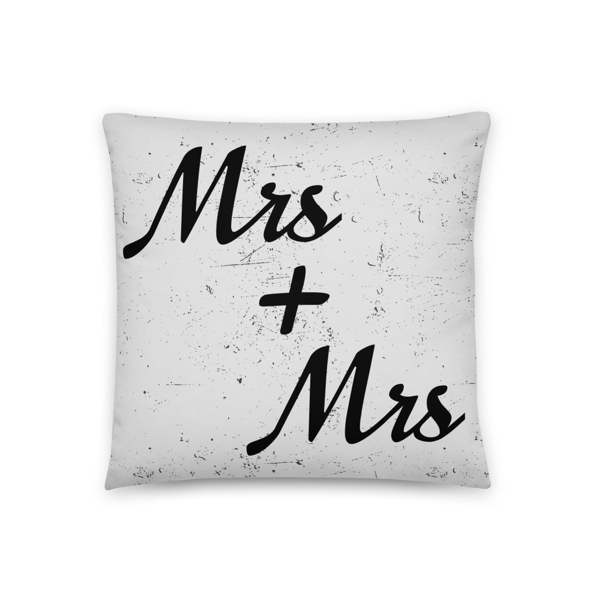 Mrs and Mrs Wedding Engagement Throw Pillow 18in×18in Lesbian all-over-print-basic-pillow-18x18-front-636498d07c4c4