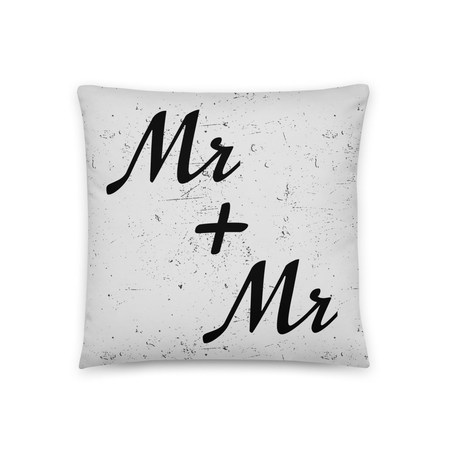 Mr and Mr Wedding Engagement Throw Pillow 18in×18in Gay all-over-print-basic-pillow-18x18-front-6364992870ba8