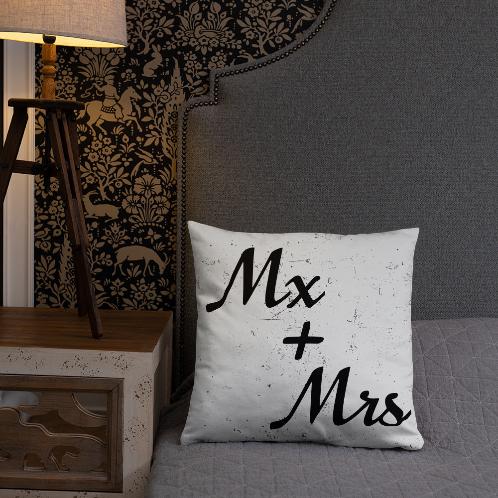 Mx and Mrs Wedding/Engagement Throw Pillow all-over-print-basic-pillow-18x18-front-lifestyle-2-637ac610e48ec