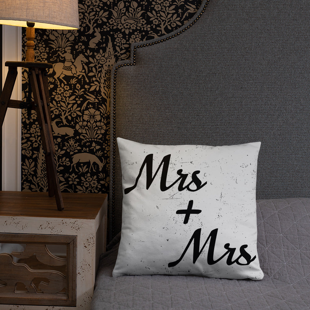 Mrs and Mrs Wedding Engagement Throw Pillow all-over-print-basic-pillow-18x18-front-lifestyle-2-637ac8f249d13