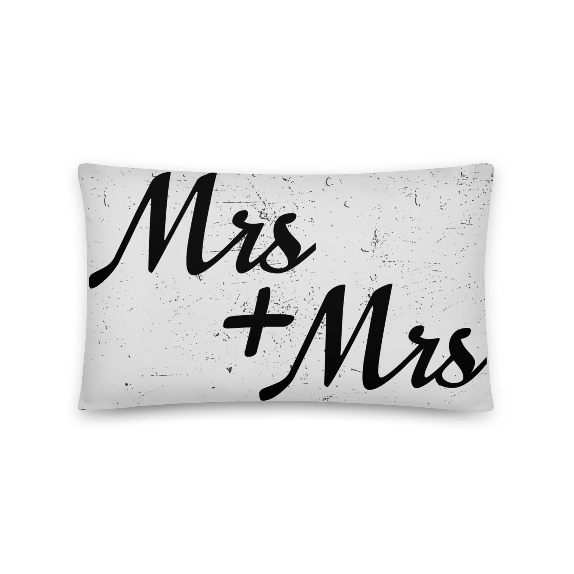 Mrs and Mrs Wedding Engagement Throw Pillow 20in×12in Lesbian all-over-print-basic-pillow-20x12-front-636498d07c653