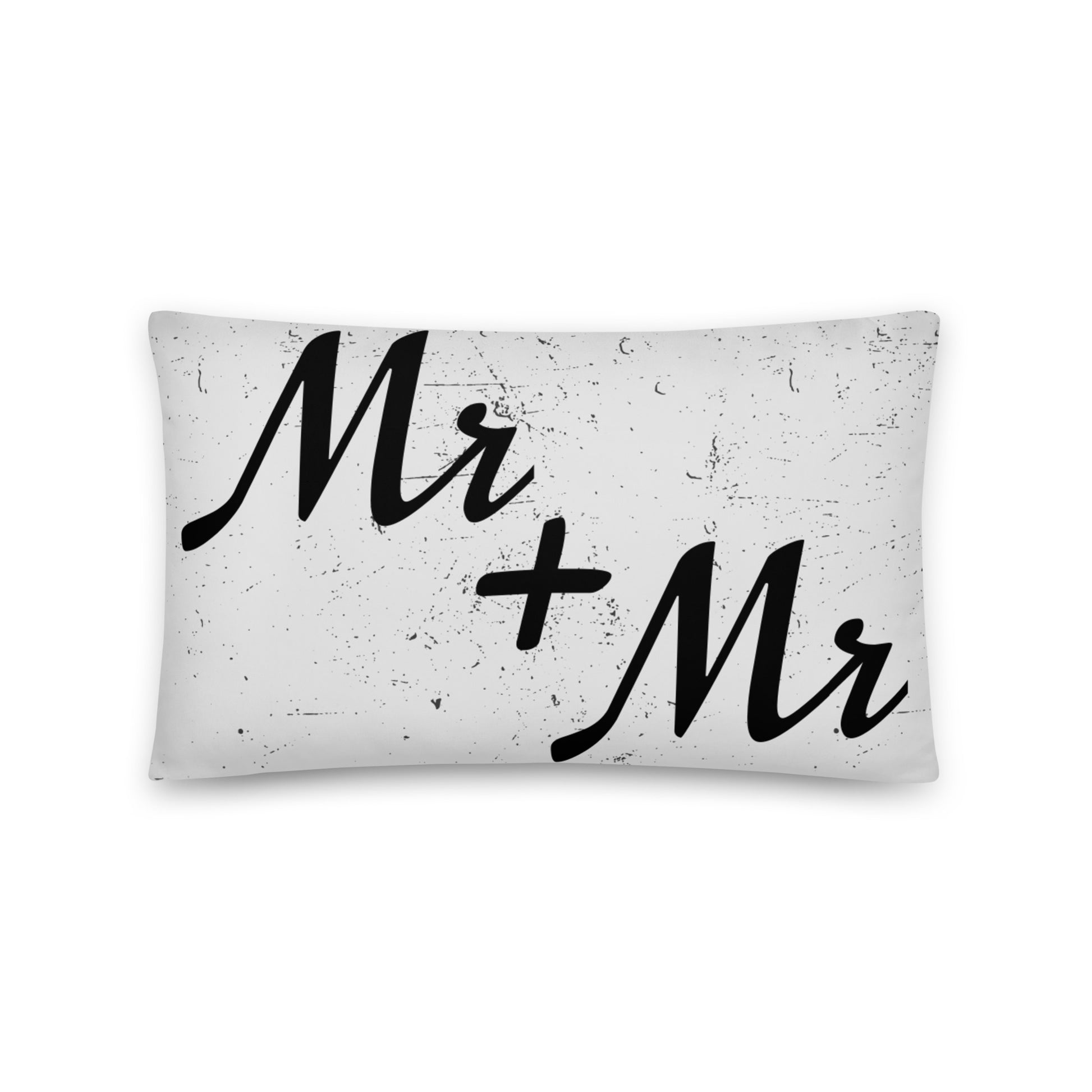 Mr and Mr Wedding Engagement Throw Pillow 20in×12in Gay all-over-print-basic-pillow-20x12-front-6364992870d6f