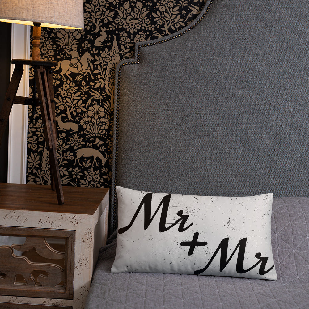 Mr and Mr Wedding Engagement Throw Pillow all-over-print-basic-pillow-20x12-front-lifestyle-2-637acaad52c08