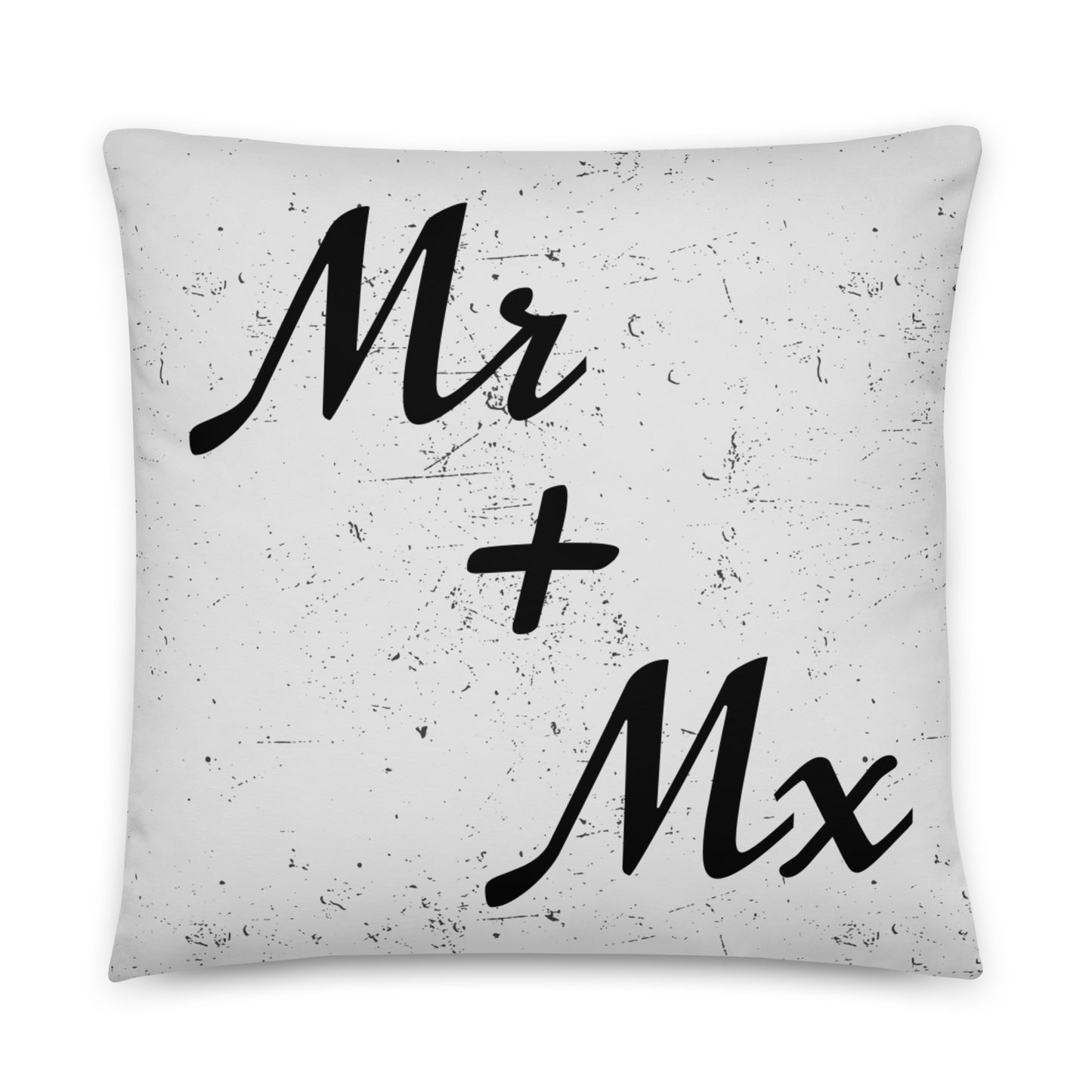 Mr and Mx Wedding Engagement Throw Pillow 22in×22in Nonbinary all-over-print-basic-pillow-22x22-front-6364976e195ee