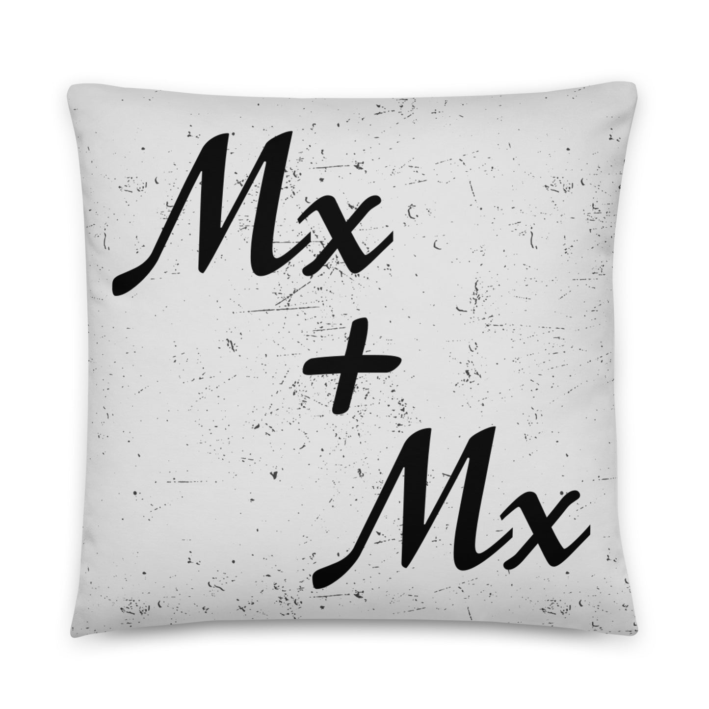 Mx and Mx Wedding/Engagement Throw Pillow 22in×22in Nonbinary all-over-print-basic-pillow-22x22-front-636497b3e319f