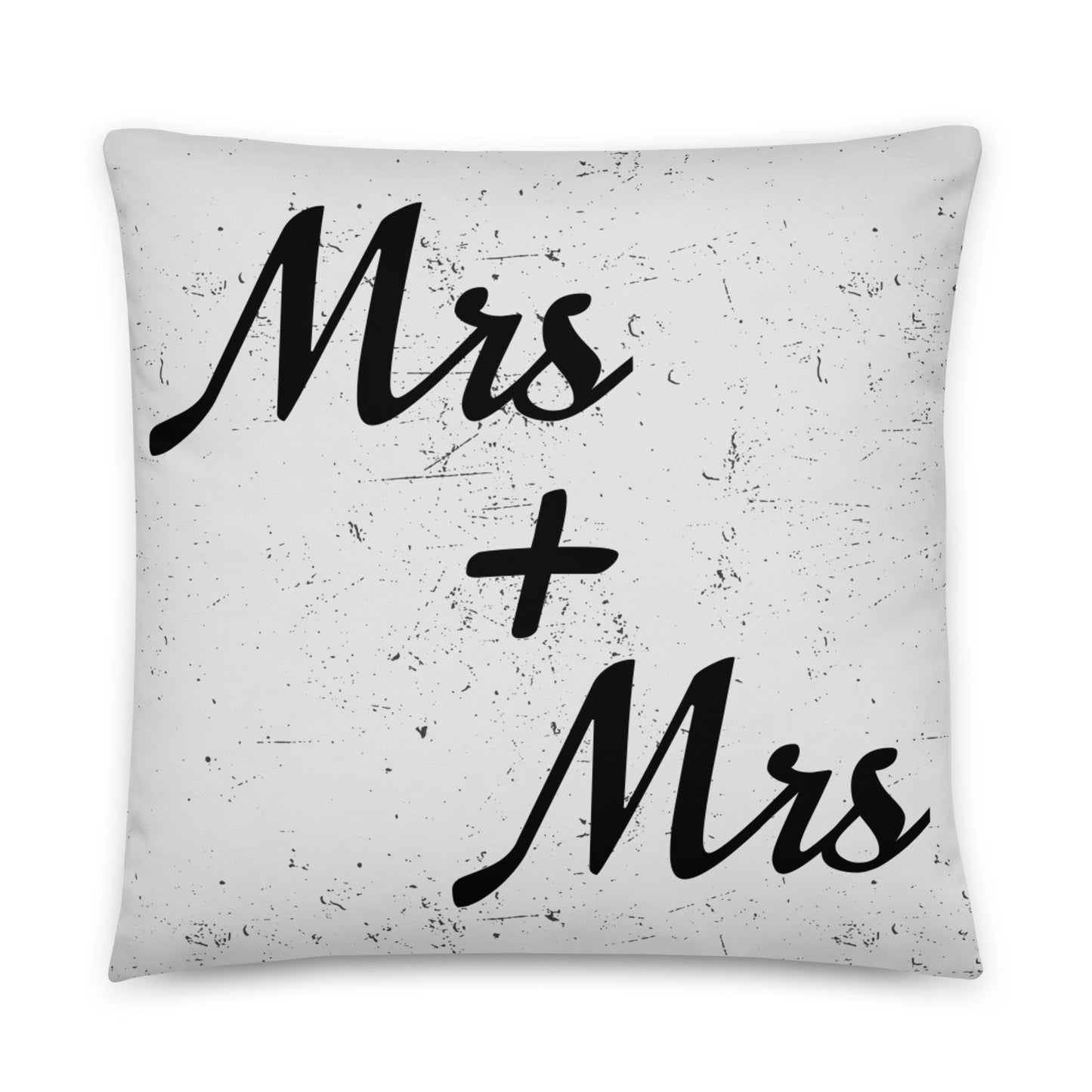 Mrs and Mrs Wedding Engagement Throw Pillow 22in×22in Lesbian all-over-print-basic-pillow-22x22-front-636498d07aaf6