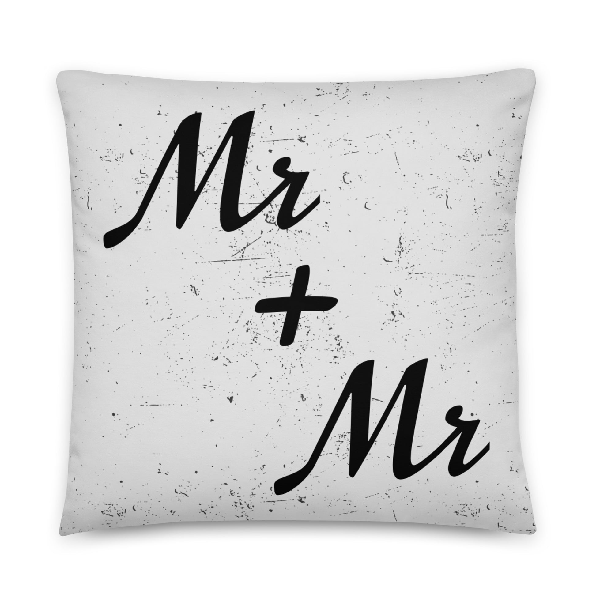 Mr and Mr Wedding Engagement Throw Pillow 22in×22in Gay all-over-print-basic-pillow-22x22-front-636499286fb20