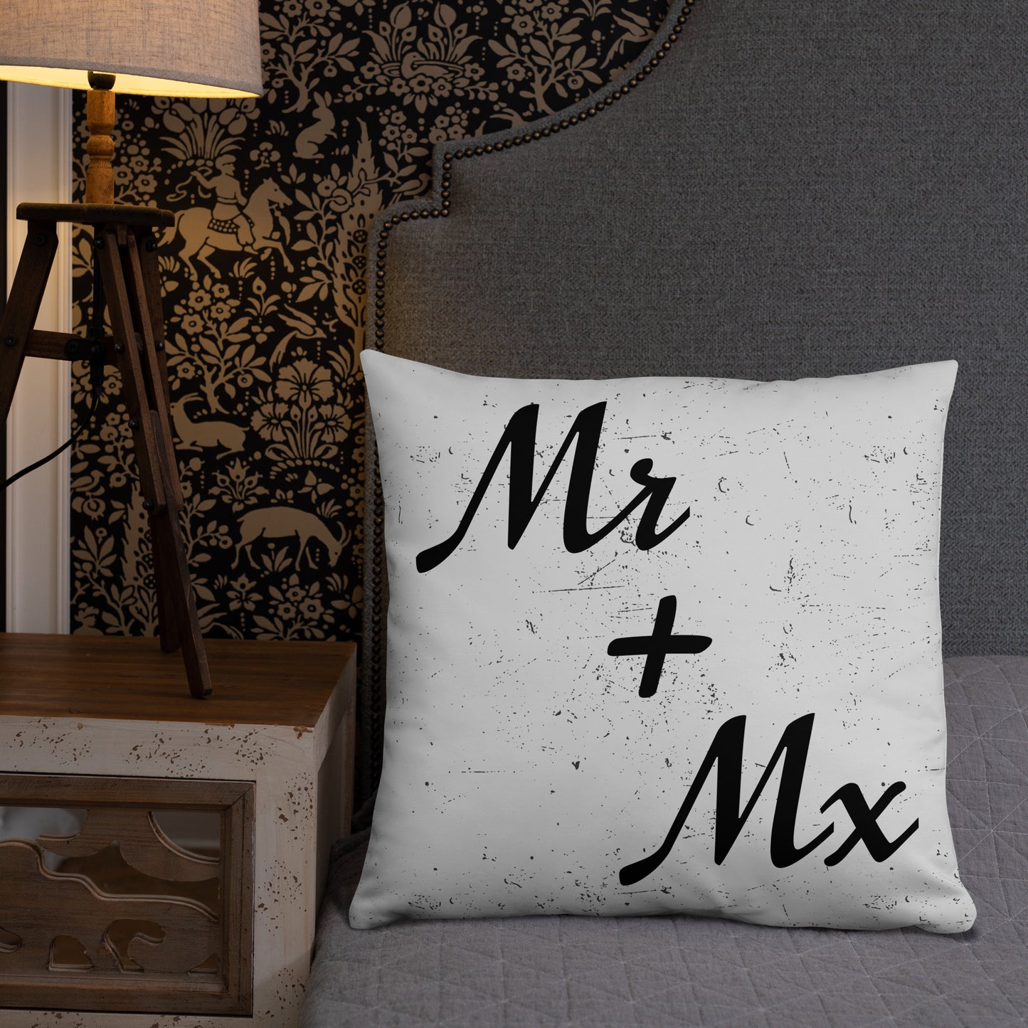 Mr and Mx Wedding Engagement Throw Pillow all-over-print-basic-pillow-22x22-front-lifestyle-2-637ac852de06f