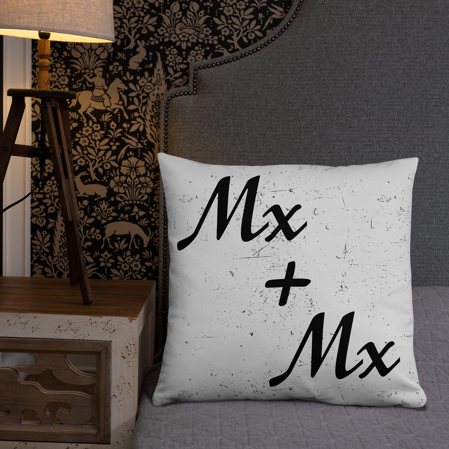 Mx and Mx Wedding/Engagement Throw Pillow all-over-print-basic-pillow-22x22-front-lifestyle-2-637ac9b56e268