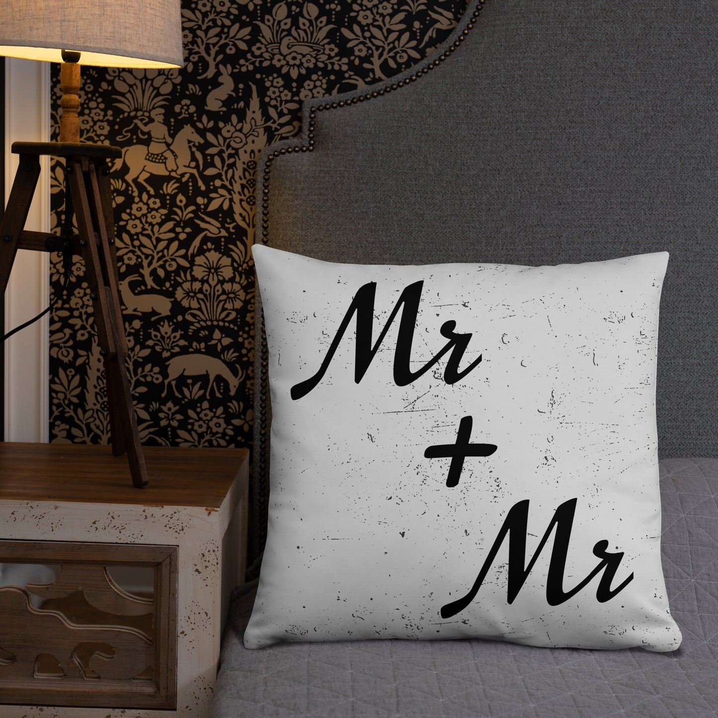 Mr and Mr Wedding Engagement Throw Pillow all-over-print-basic-pillow-22x22-front-lifestyle-2-637acaad52cbf