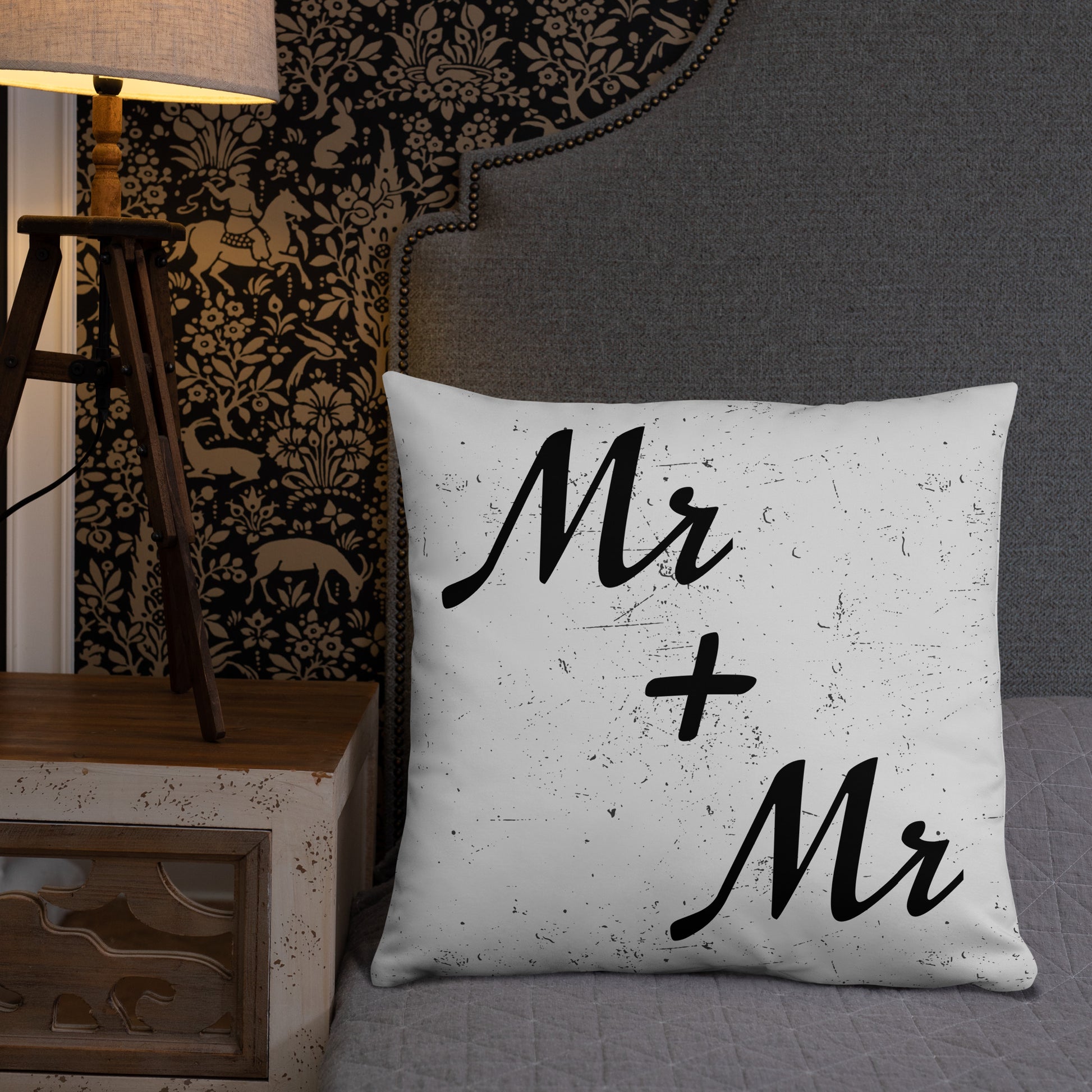 Mr and Mr Wedding Engagement Throw Pillow all-over-print-basic-pillow-22x22-front-lifestyle-2-637acaad52cbf