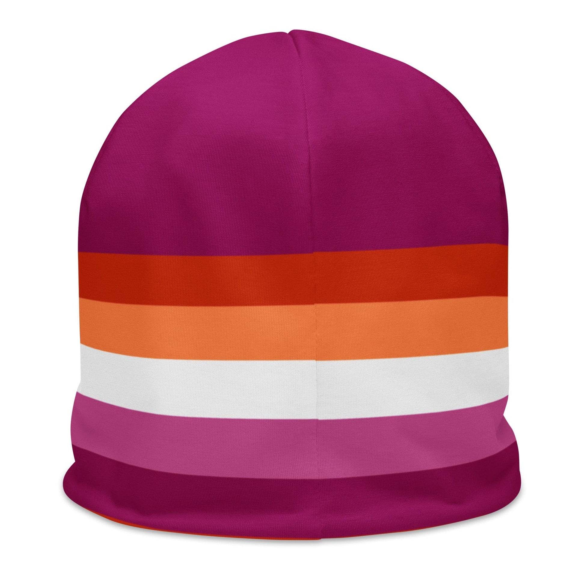 Lesbian Pride Flag Beanie all-over-print-beanie-white-back-638969efccf2a