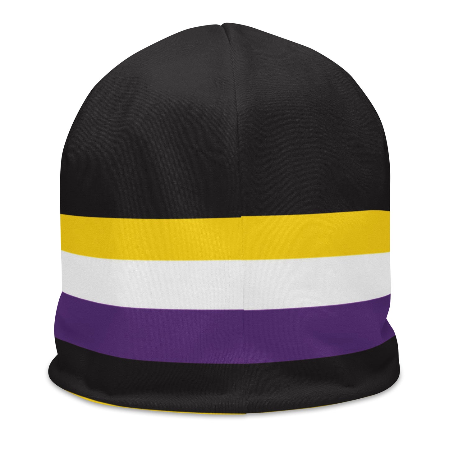 Nonbinary Enby Pride Flag Beanie all-over-print-beanie-white-back-63896afa3b4ae