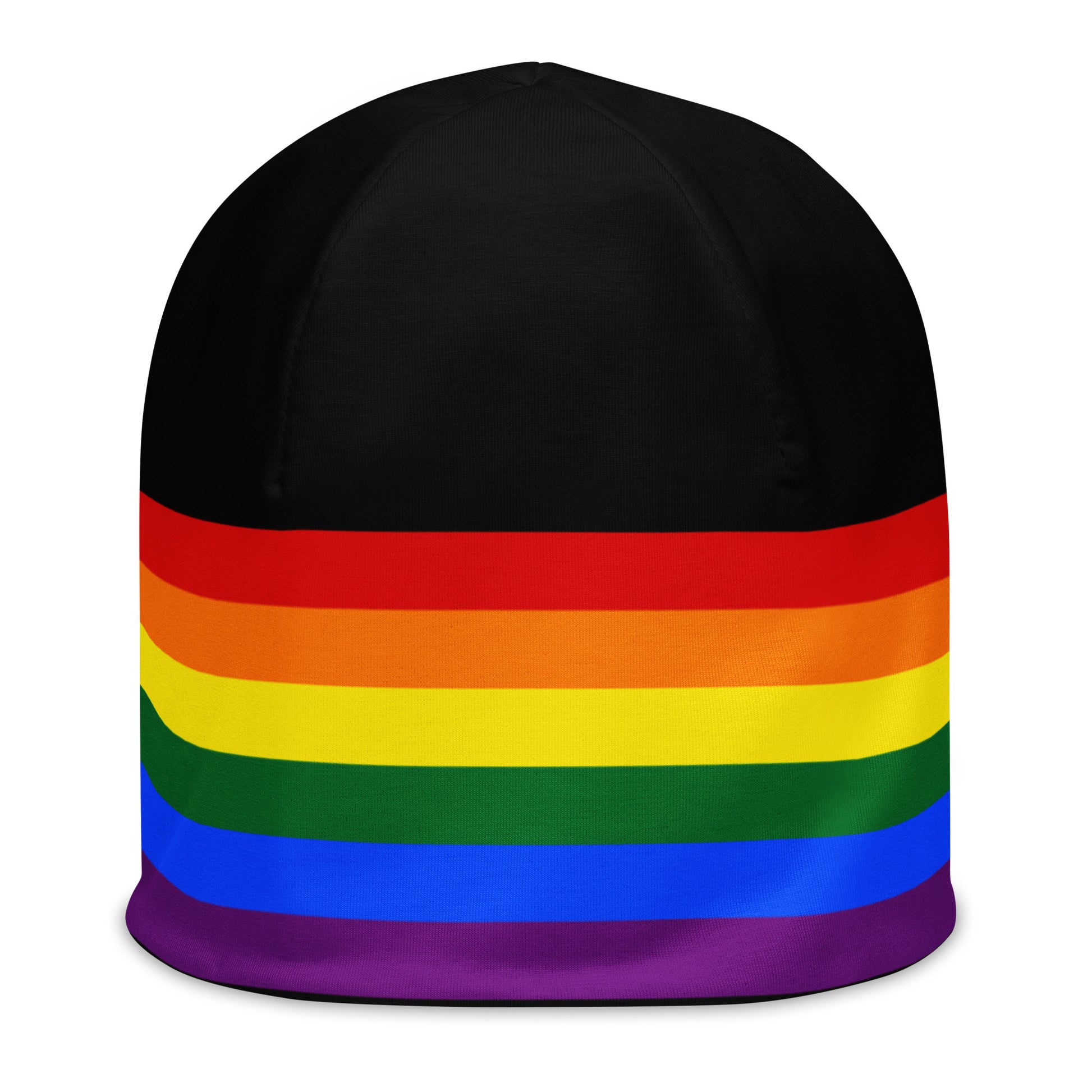 LGBTQ Pride Flag Beanie all-over-print-beanie-white-front-63896b21bb3fc