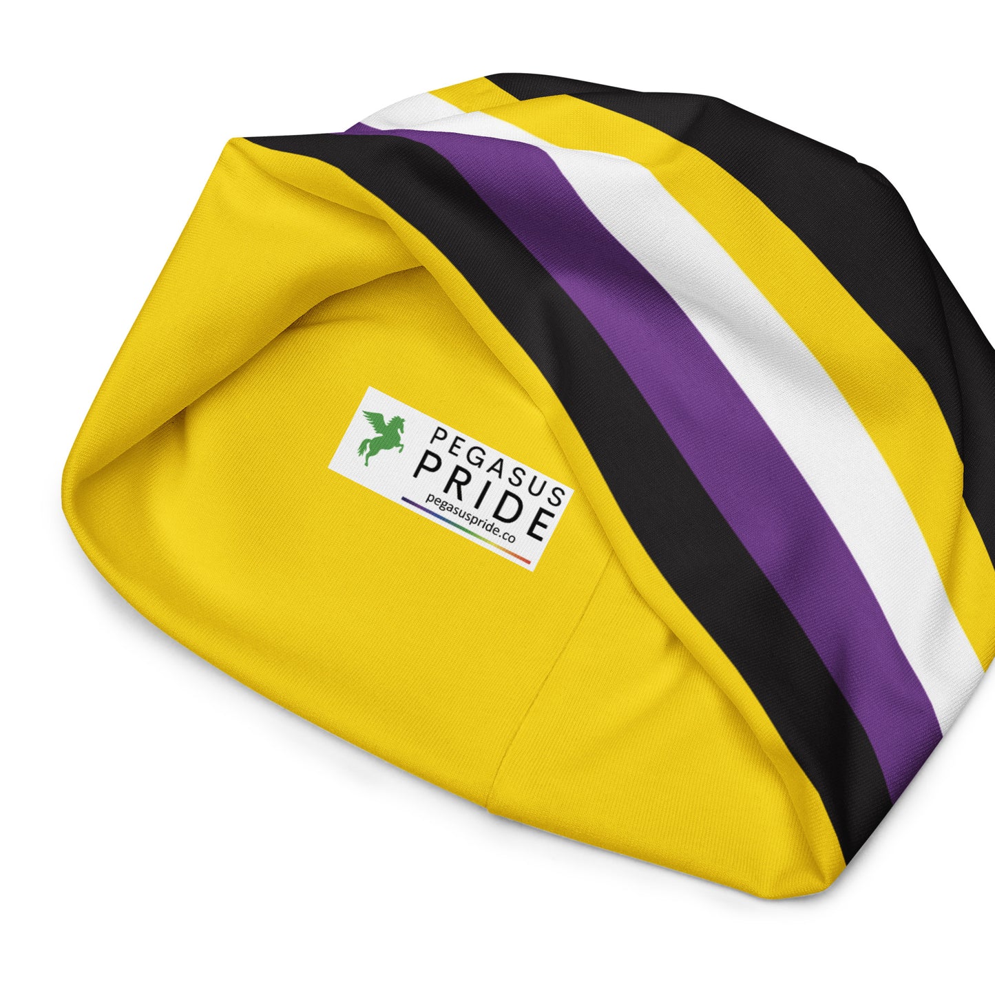 Nonbinary Enby Pride Flag Beanie Nonbinary all-over-print-beanie-white-inside-63896afa3b959