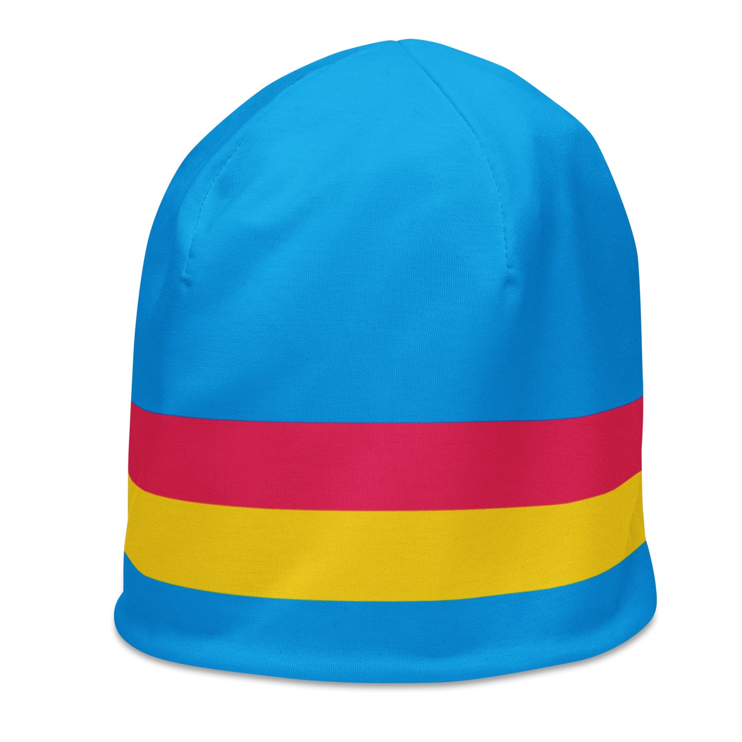 Pansexual Pan Pride Flag Beanie all-over-print-beanie-white-left-front-638969334bfc4