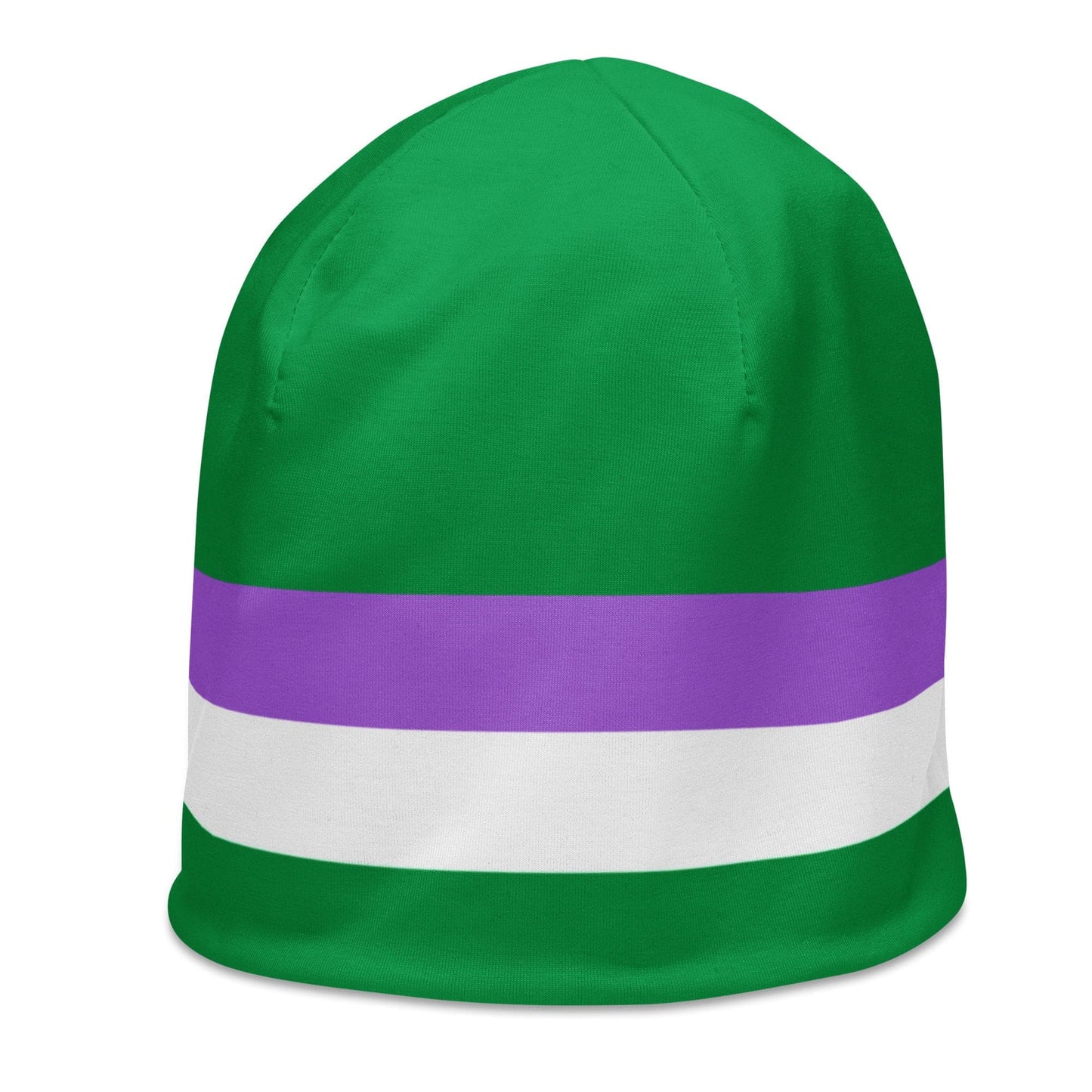 Genderqueer Pride Flag Beanie all-over-print-beanie-white-left-front-63896a8e3c7b6