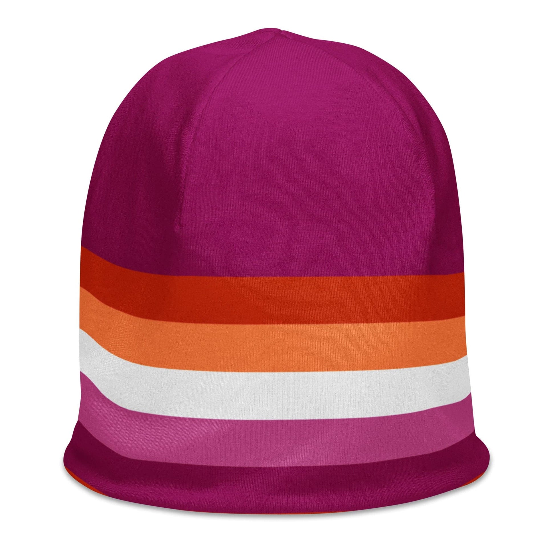 Lesbian Pride Flag Beanie all-over-print-beanie-white-right-front-638969efcd07e