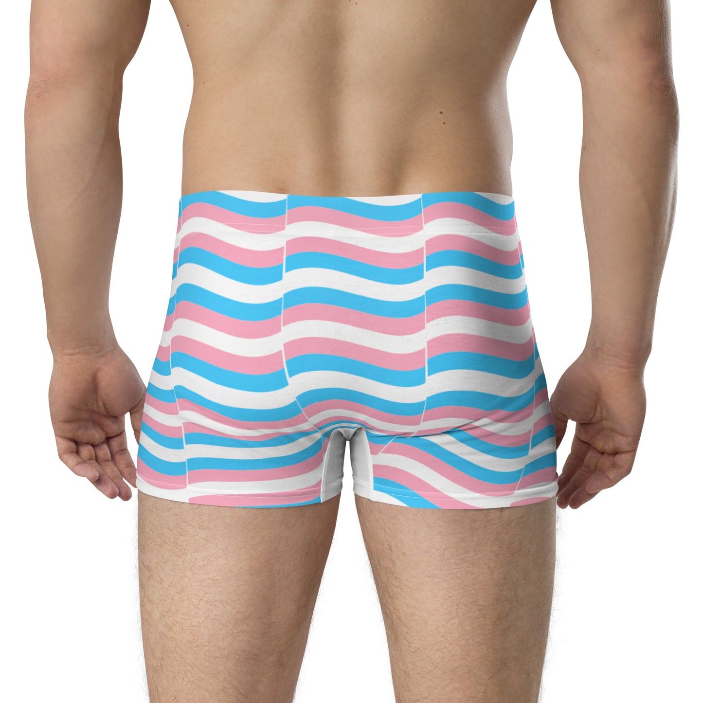 Transgender Trans Pride Boxer Briefs Underwear - Wavy all-over-print-boxer-briefs-white-back-6379a798f04d7