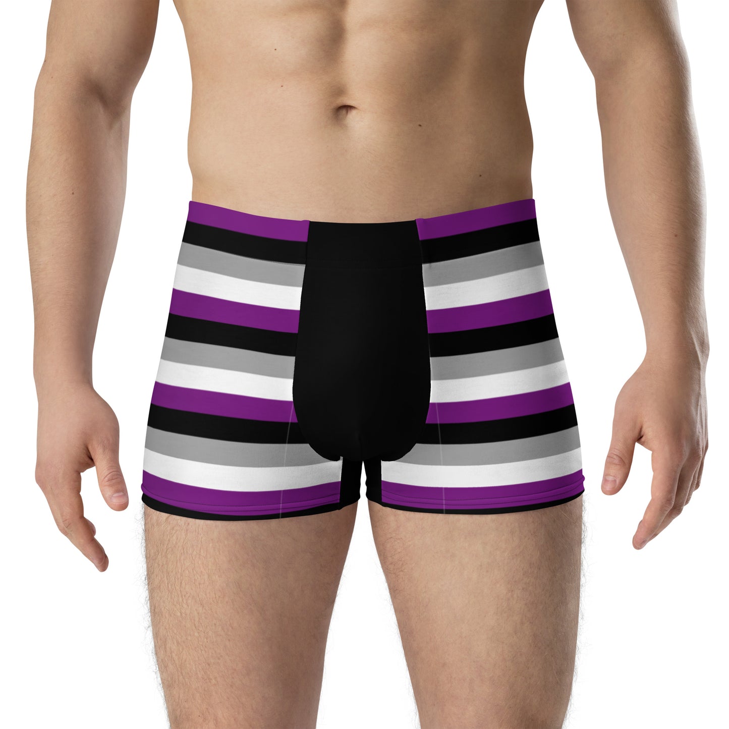 Asexual Ace Pride Stripes Boxer Brief Underwear all-over-print-boxer-briefs-white-front-6379a45aa804f