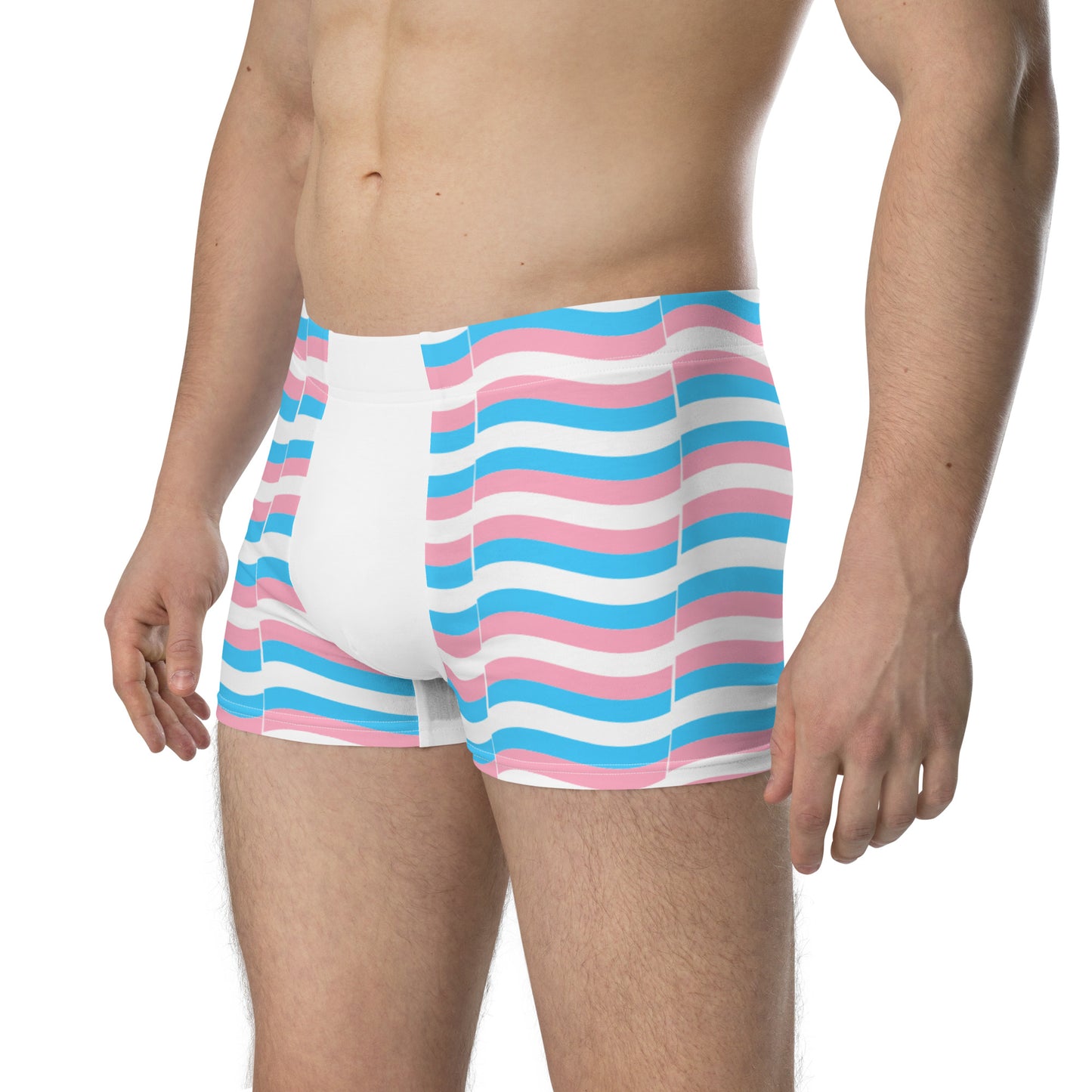 Transgender Trans Pride Boxer Briefs Underwear - Wavy all-over-print-boxer-briefs-white-left-front-6379a798f005e