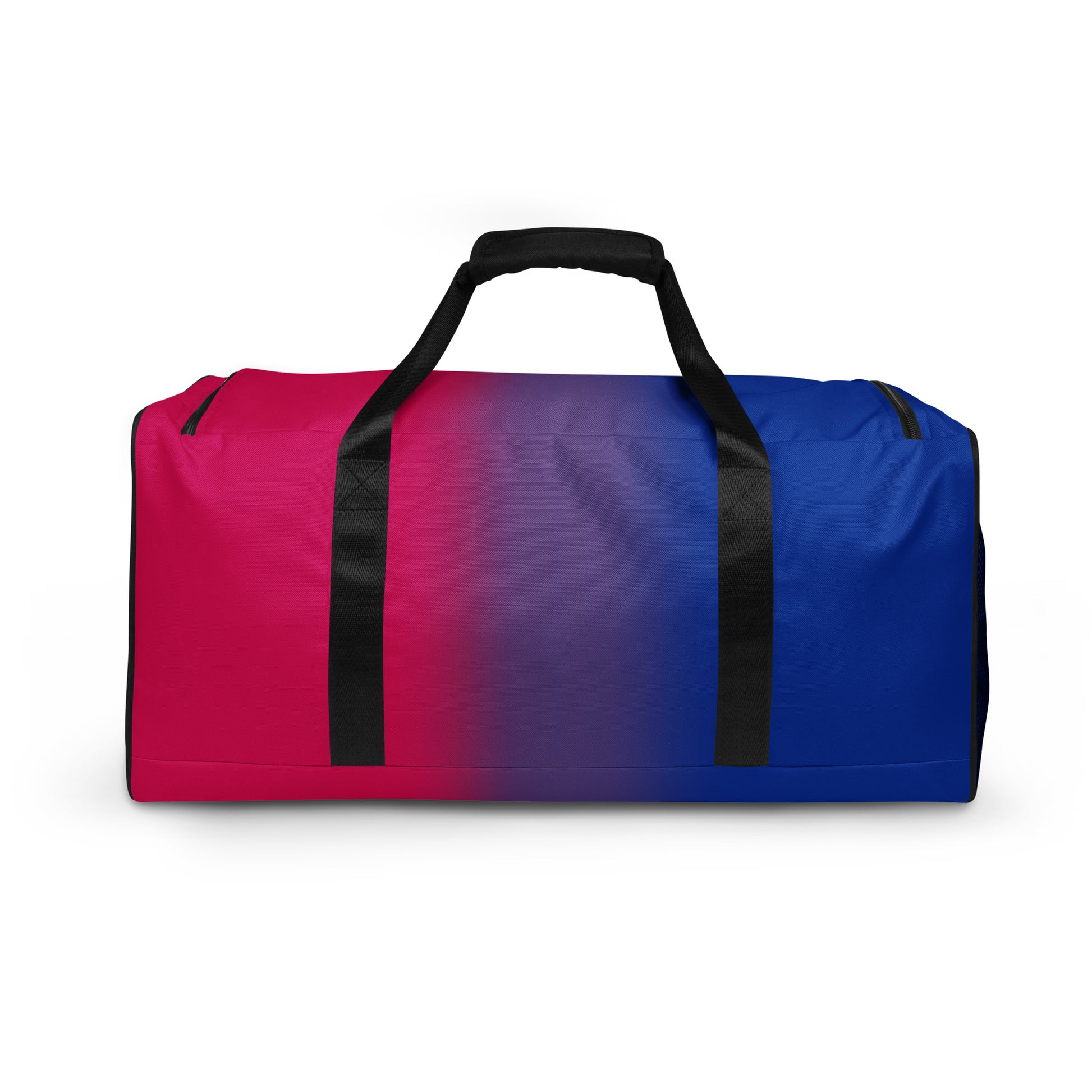 Bisexual Bi Pride Weekender Duffle Bag in Ombre all-over-print-duffle-bag-white-back-642cd7fbabf07