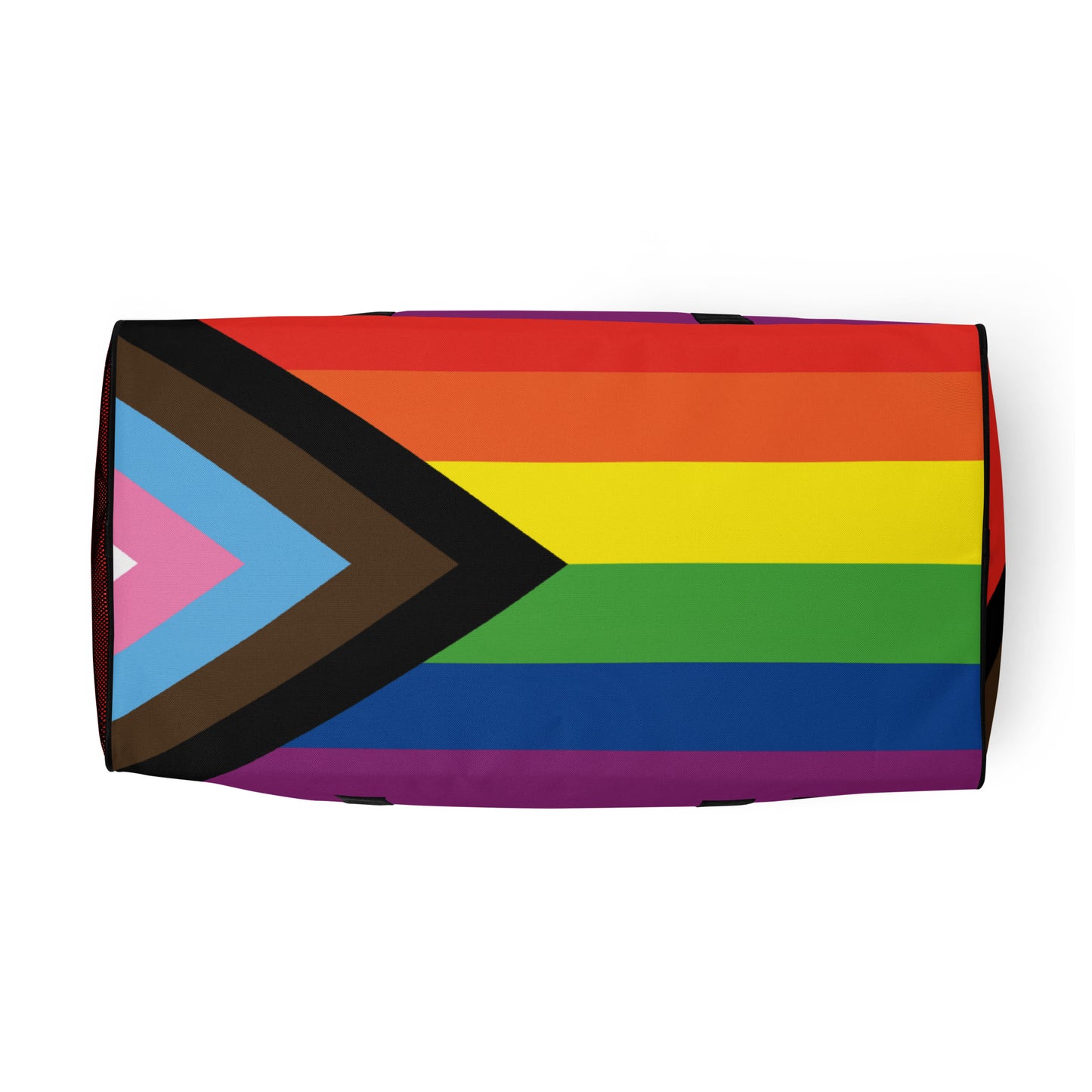 LGBTQ Pride Flag Weekender Duffel Bag - Progress Pride Daniel Quasar all-over-print-duffle-bag-white-bottom-63707d416fe0b