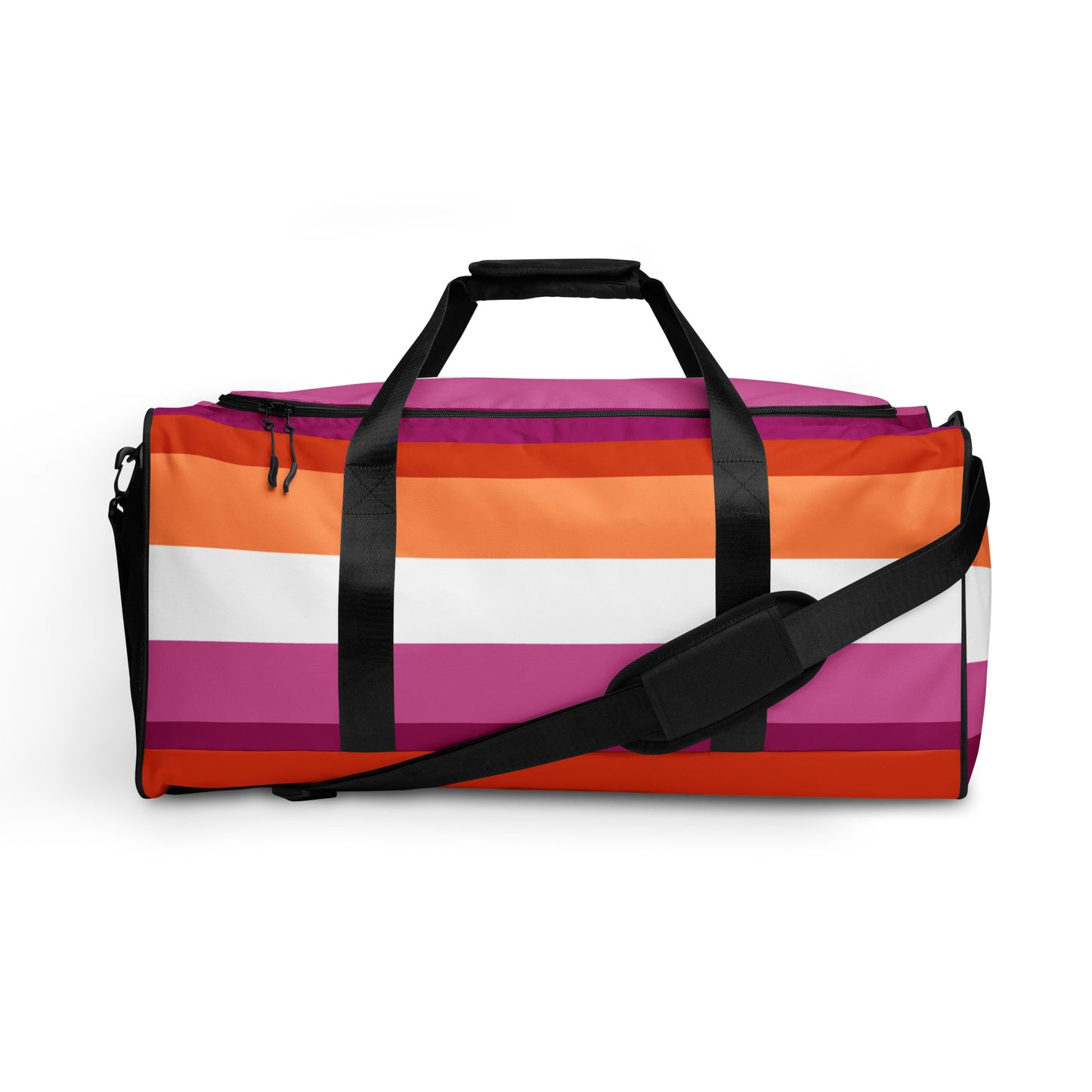 Lesbian Pride Flag Weekender Duffel Bag Lesbian all-over-print-duffle-bag-white-front-637072df74e0b