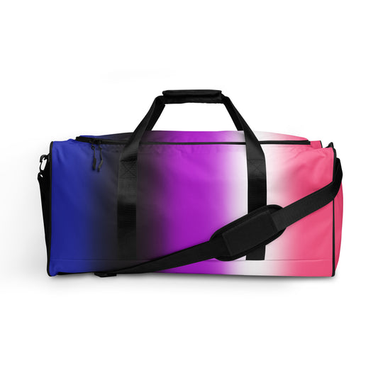 Genderfluid Pride Weekender Duffel Bag - Ombre Multi Genderfluid all-over-print-duffle-bag-white-front-642cd9522b3a7