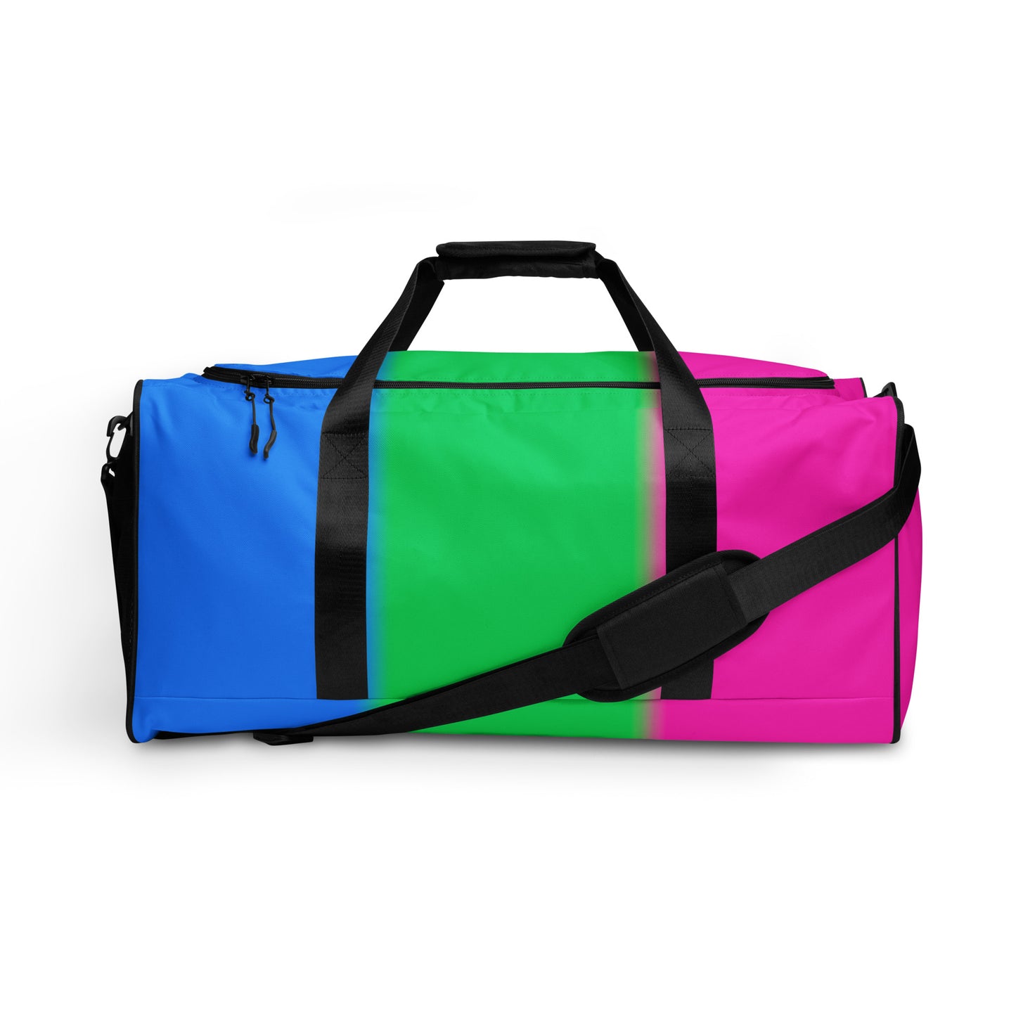 Polysexual Poly Pride Weekender Duffel Bag - Ombre Multi Polysexual all-over-print-duffle-bag-white-front-642cd9b6e16fe