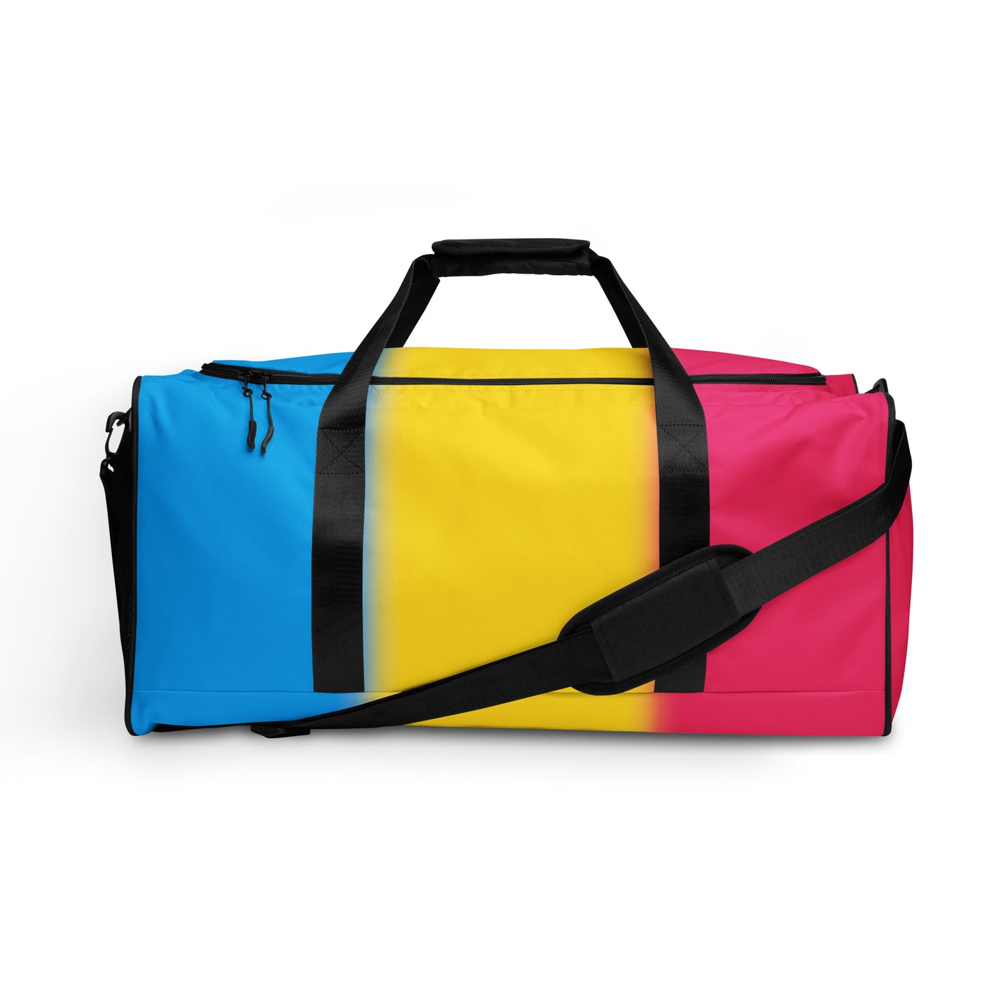 Pansexual Pan Pride Weekender Duffel Bag - Ombre Multi Pansexual all-over-print-duffle-bag-white-front-642cd9f5dbcee