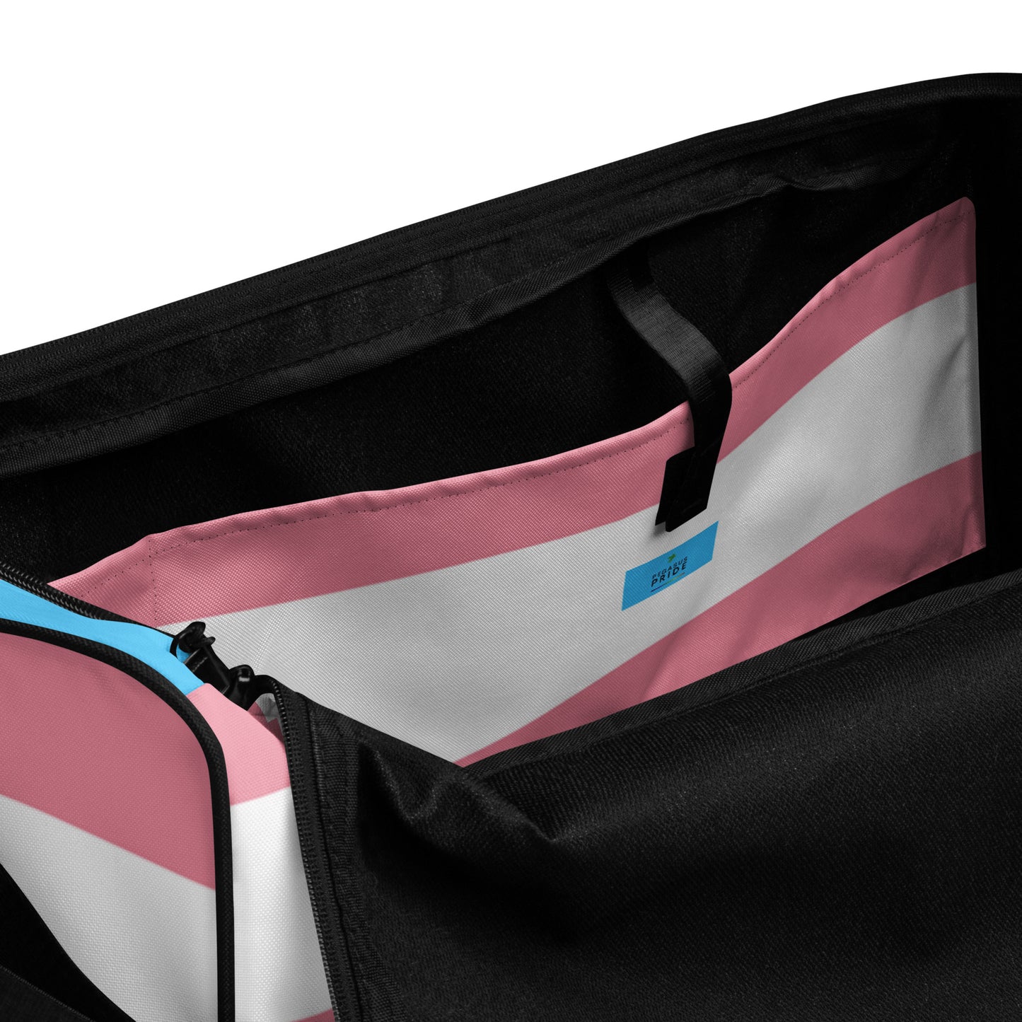 Transgender Trans Pride Flag Weekender Duffel Bag all-over-print-duffle-bag-white-inside-pocket-63706acf9e059